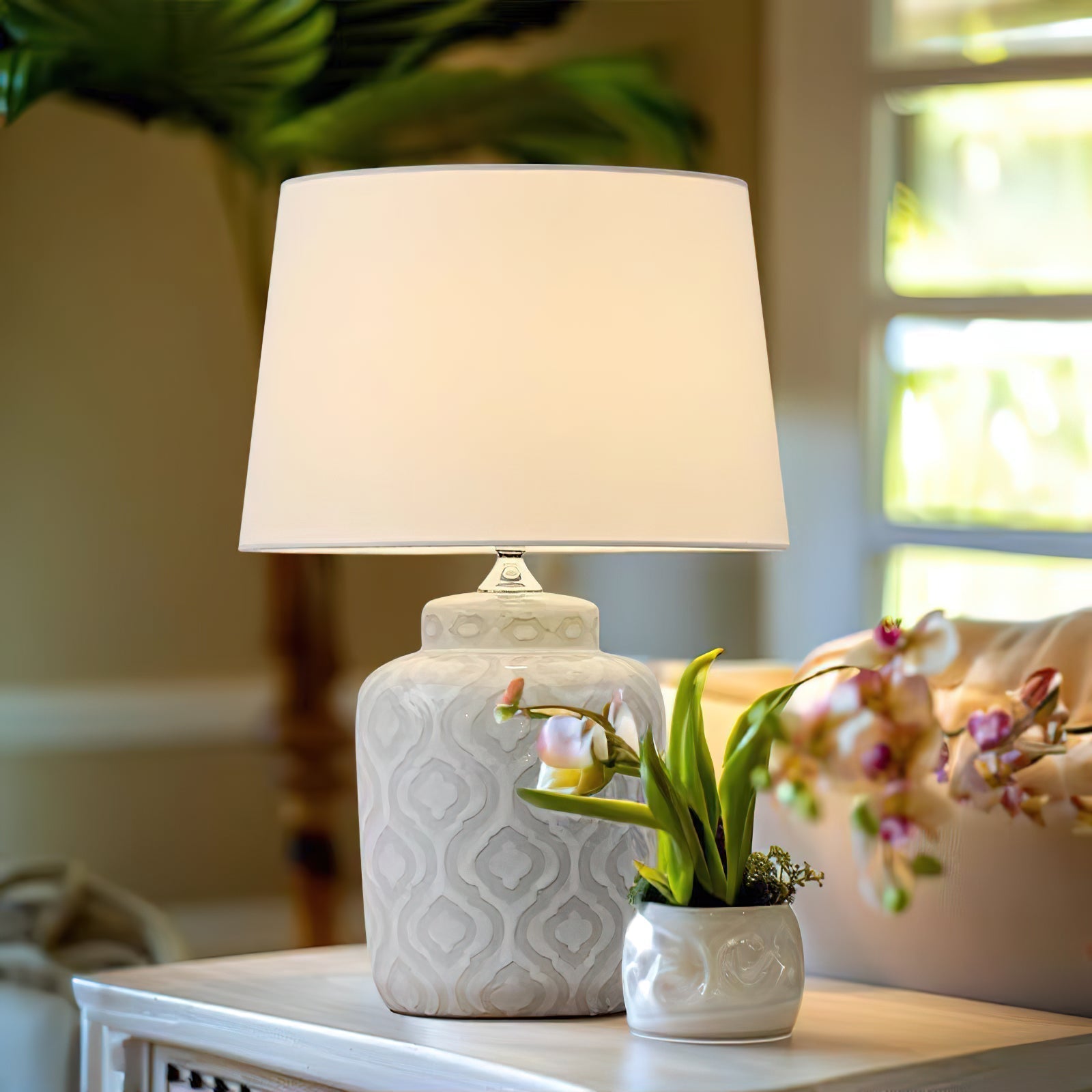 Textured Jar Table Lamp - Lamp Copper