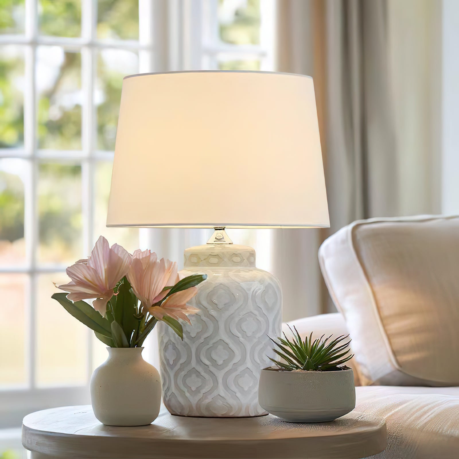 Textured Jar Table Lamp - Lamp Copper