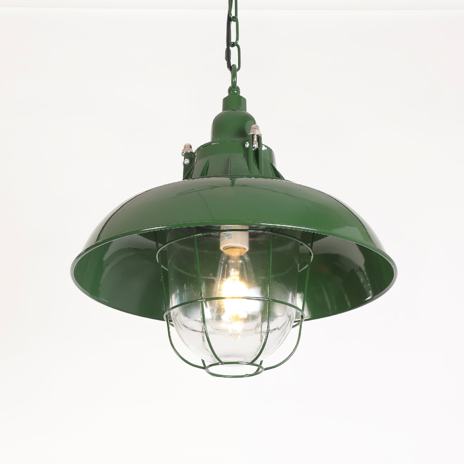 Vemiryra Vintage Industrial Green Metal Pendant Light - Lamp Copper