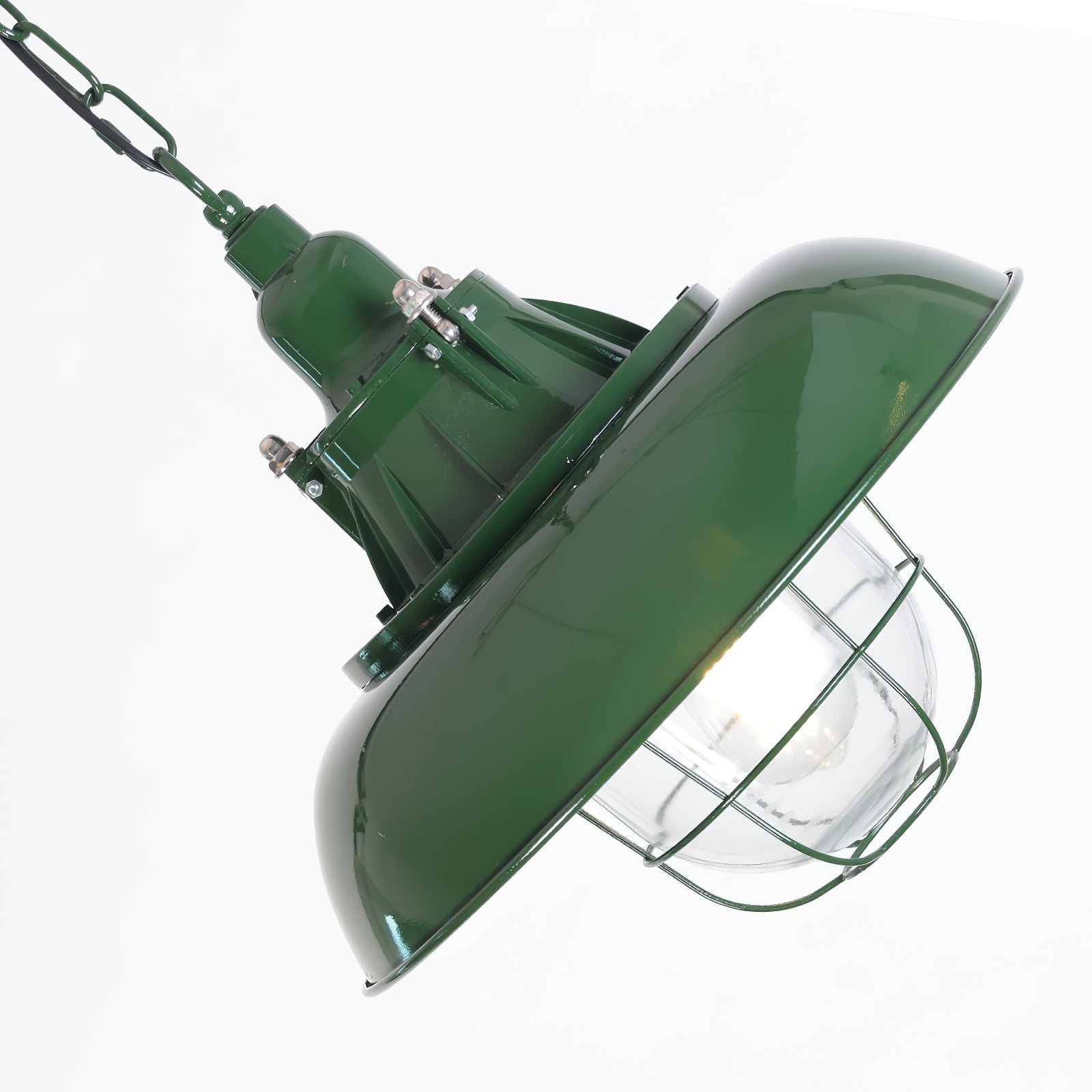 Vemiryra Vintage Industrial Green Metal Pendant Light - Lamp Copper