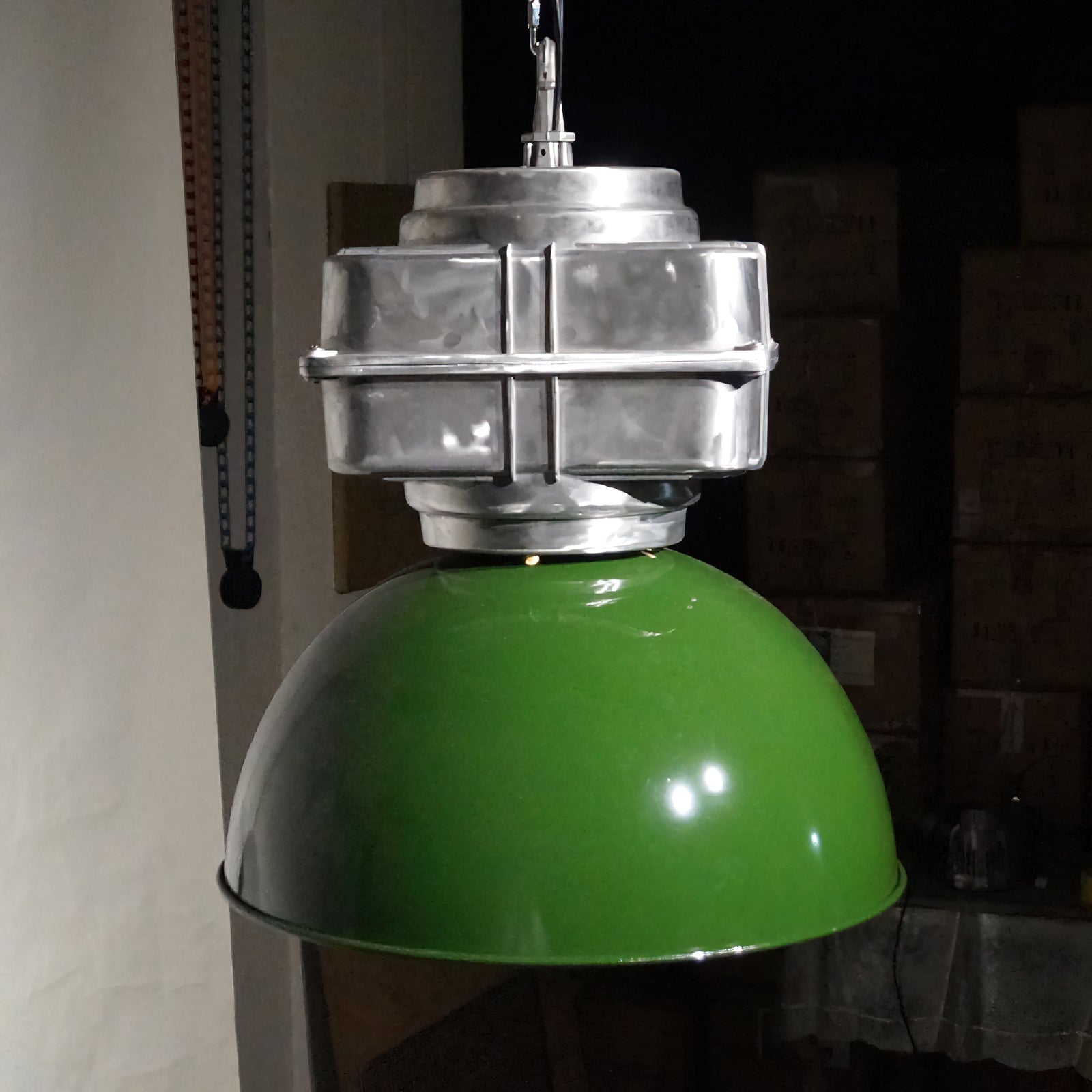Vemiryra Vintage Industrial Green Metal Pendant Light - Lamp Copper
