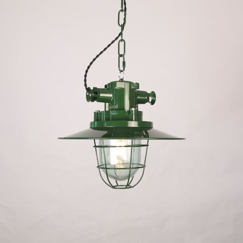 Vemiryra Vintage Industrial Green Metal Pendant Light - Lamp Copper