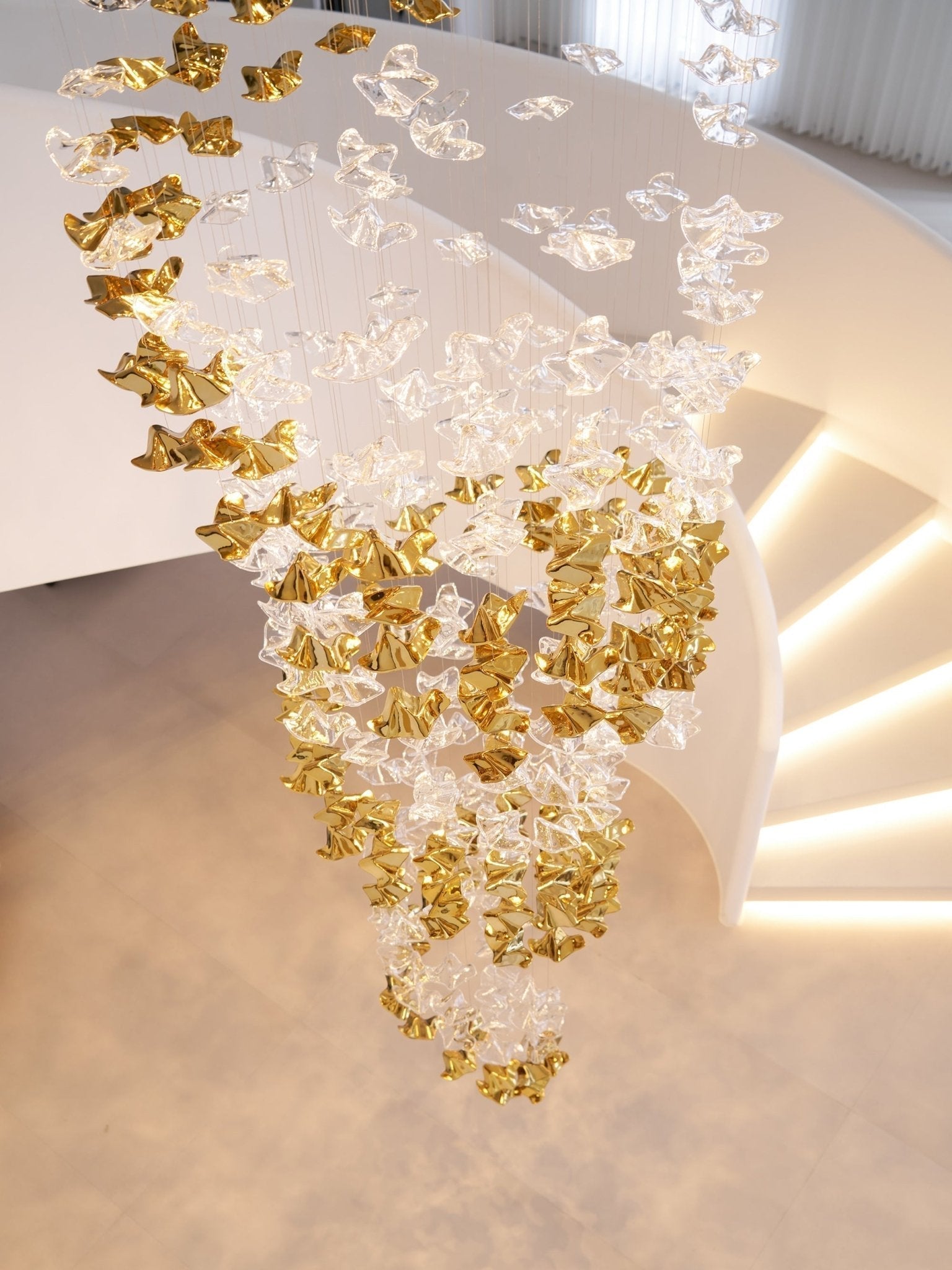Nephele Crystal Leaf Chandelier - Blowlighting