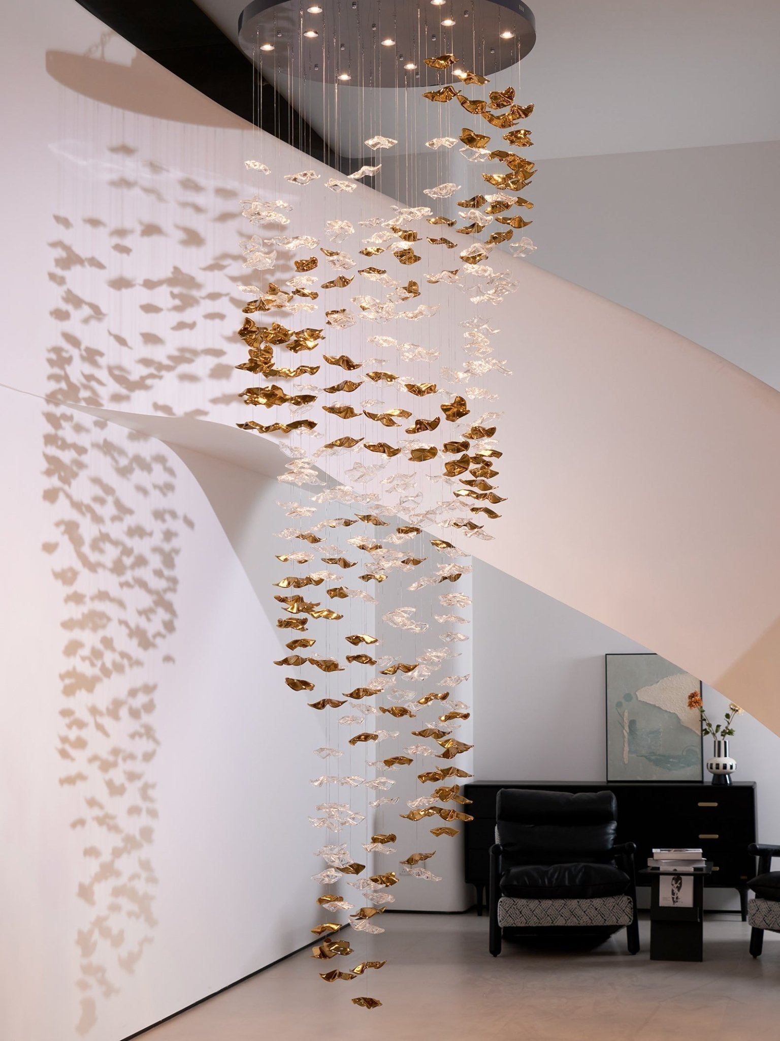 Nephele Crystal Leaf Chandelier - Blowlighting