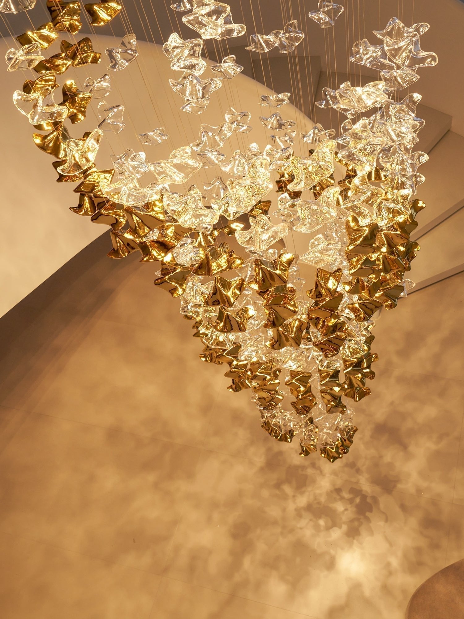 Nephele Crystal Leaf Chandelier - Blowlighting