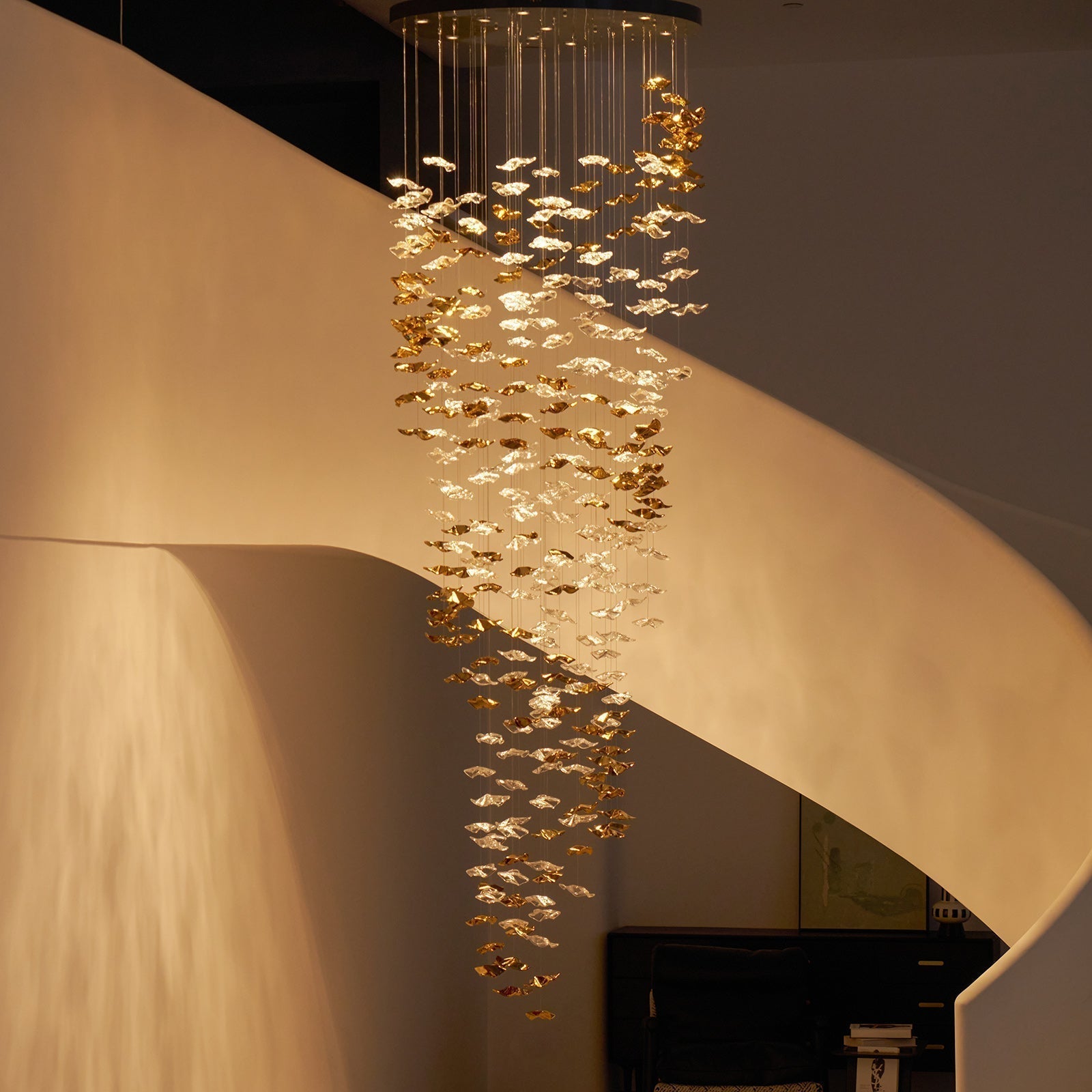 Nephele Crystal Leaf Chandelier - Blowlighting