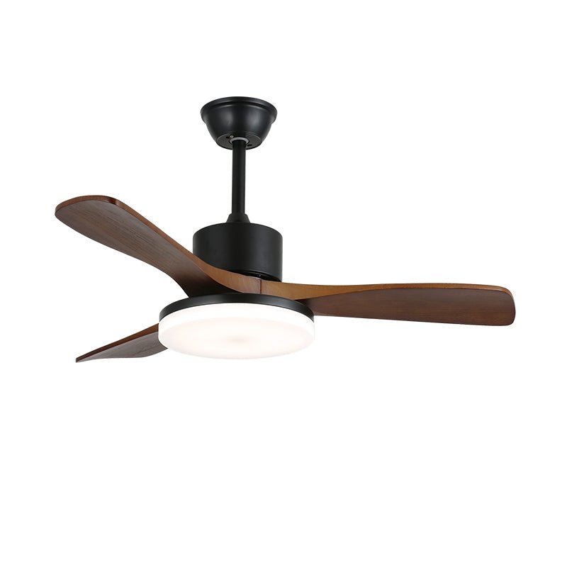Ventilatore da Soffitto con Luce Minimalista Darian in Legno, luce LED integrata accesa