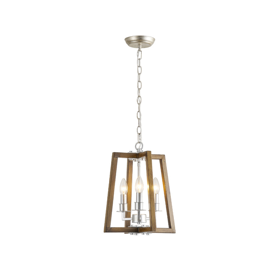 Tinsley Vintage Open Frame Wood Pendant Lamp - Lamp Copper