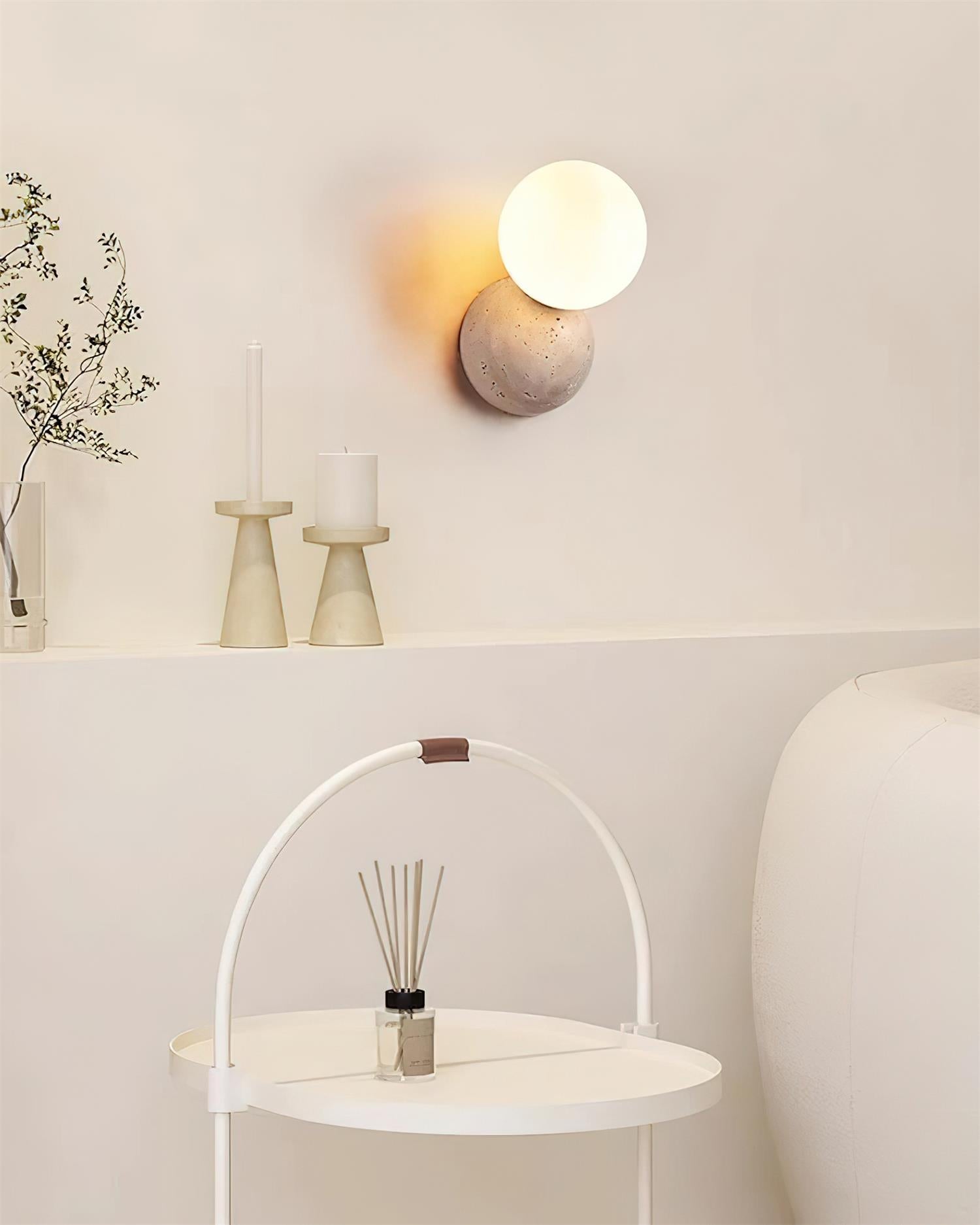 Ritta Wall Lamp Travertine Dual-sphere Design - Letslighting