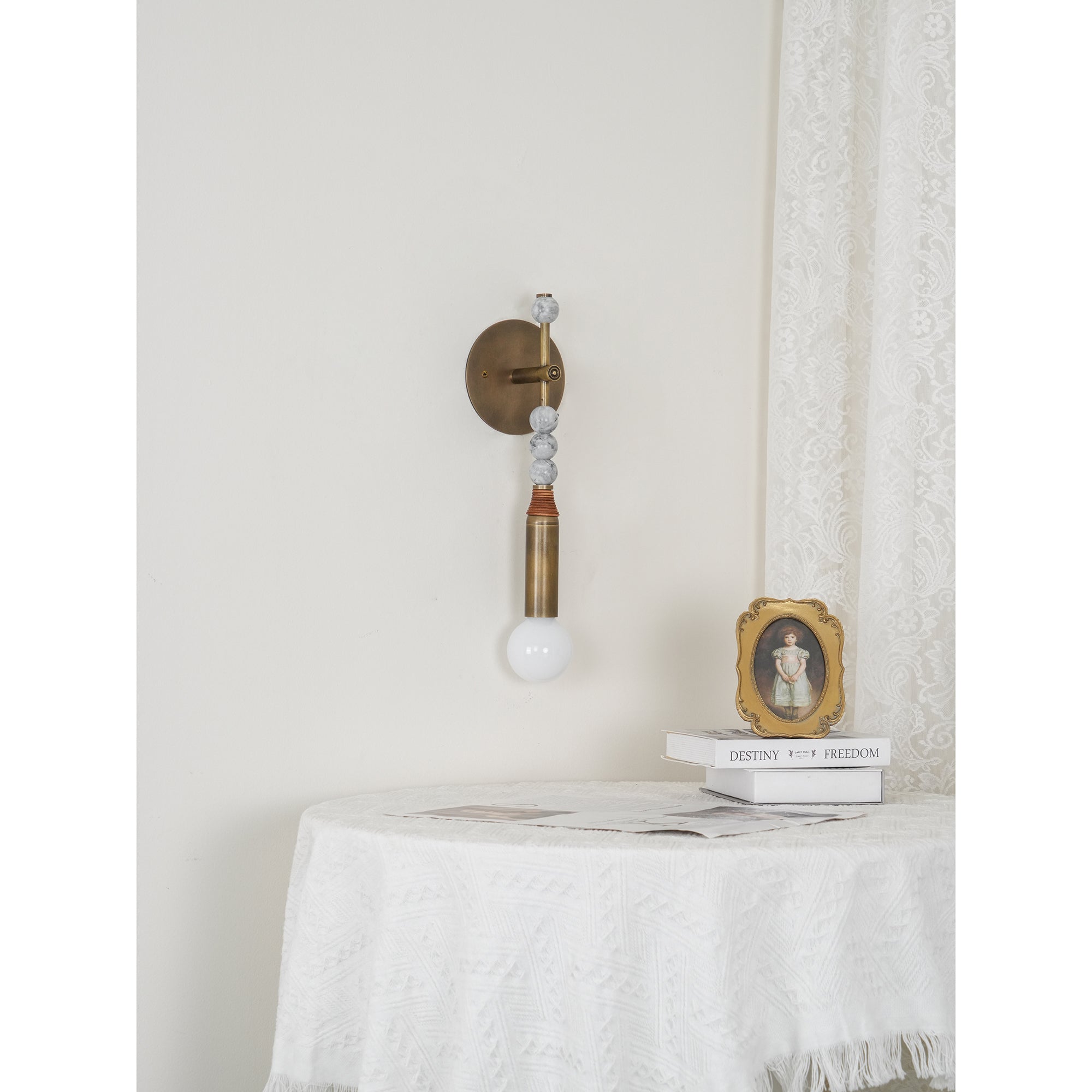 Icarira Modern Minimalist Marble Wall Lamp - Lamp Copper