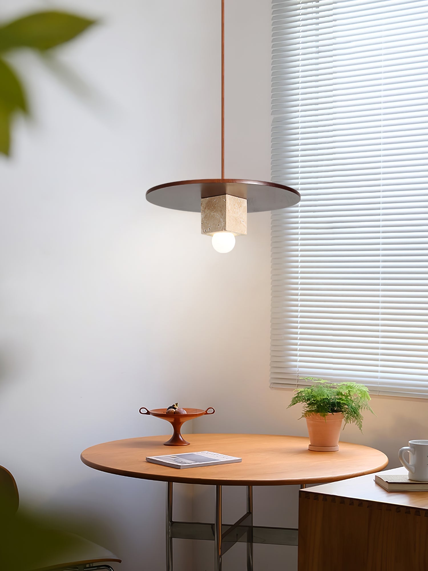 Ucariel Geometric Travertine Pendant Light - Neutralighting