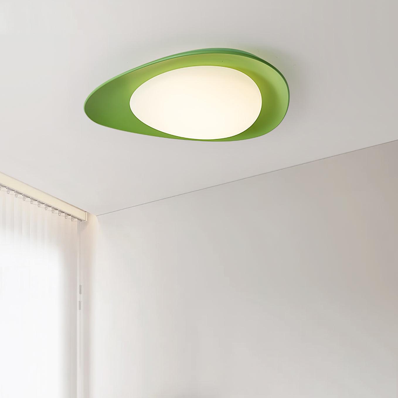 Aria Lampada da Soffitto Verde e Beige con Forma a Ciottolo