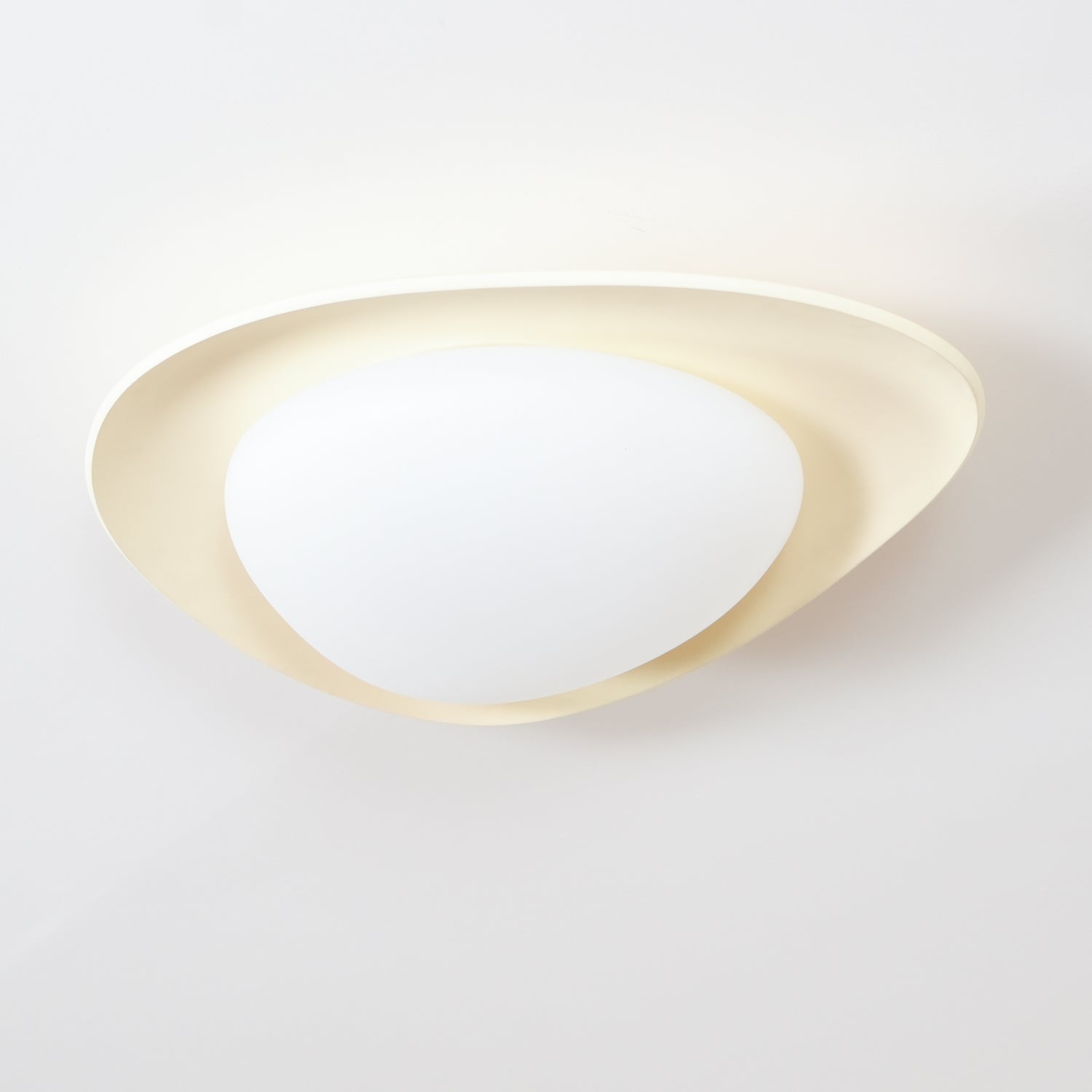 Aria Lampada da Soffitto Verde e Beige con Forma a Ciottolo