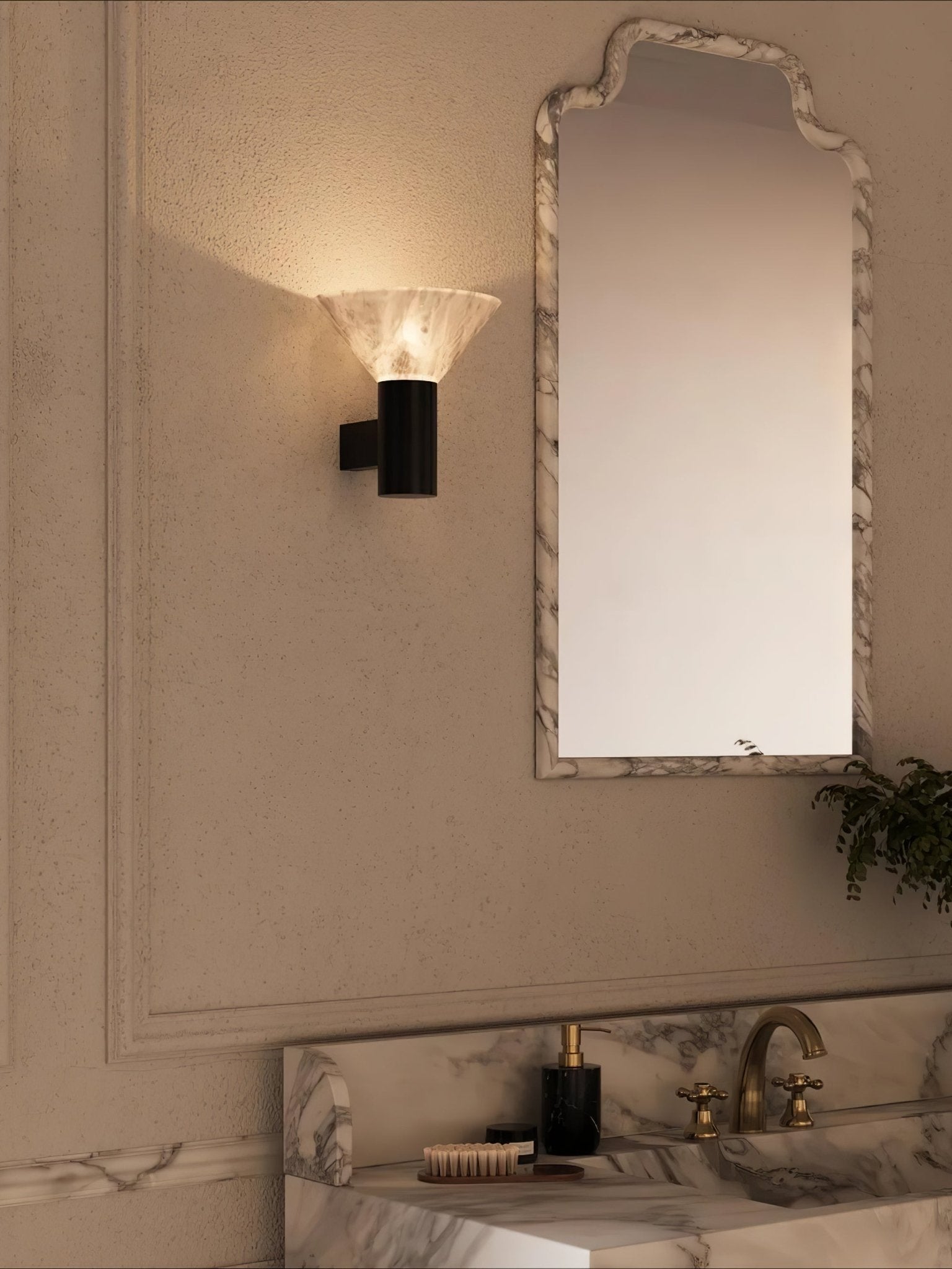 Eurnoria Cone Alabaster Wall Light - Neutralighting