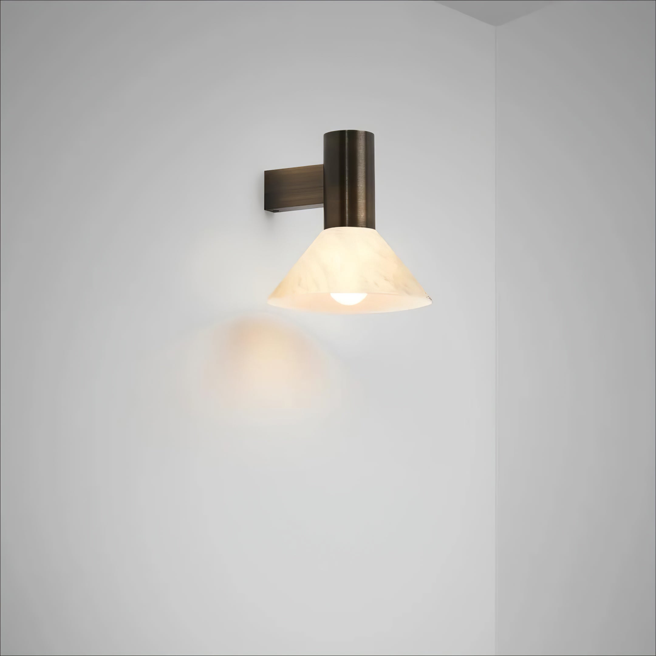 Eurnoria Cone Alabaster Wall Light - Neutralighting
