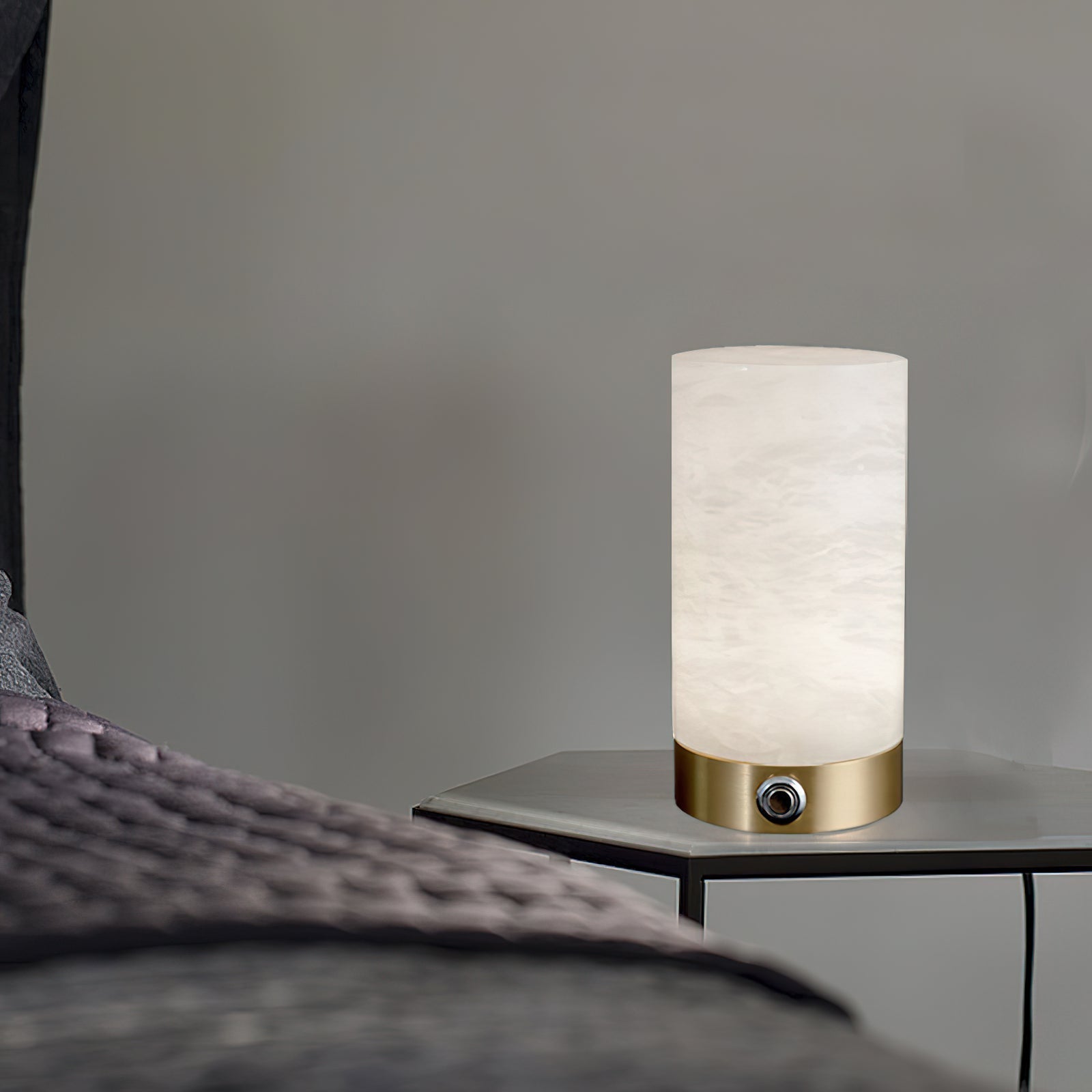 Totem Alabaster Table Lamp (built-in battery) - Lamp Copper