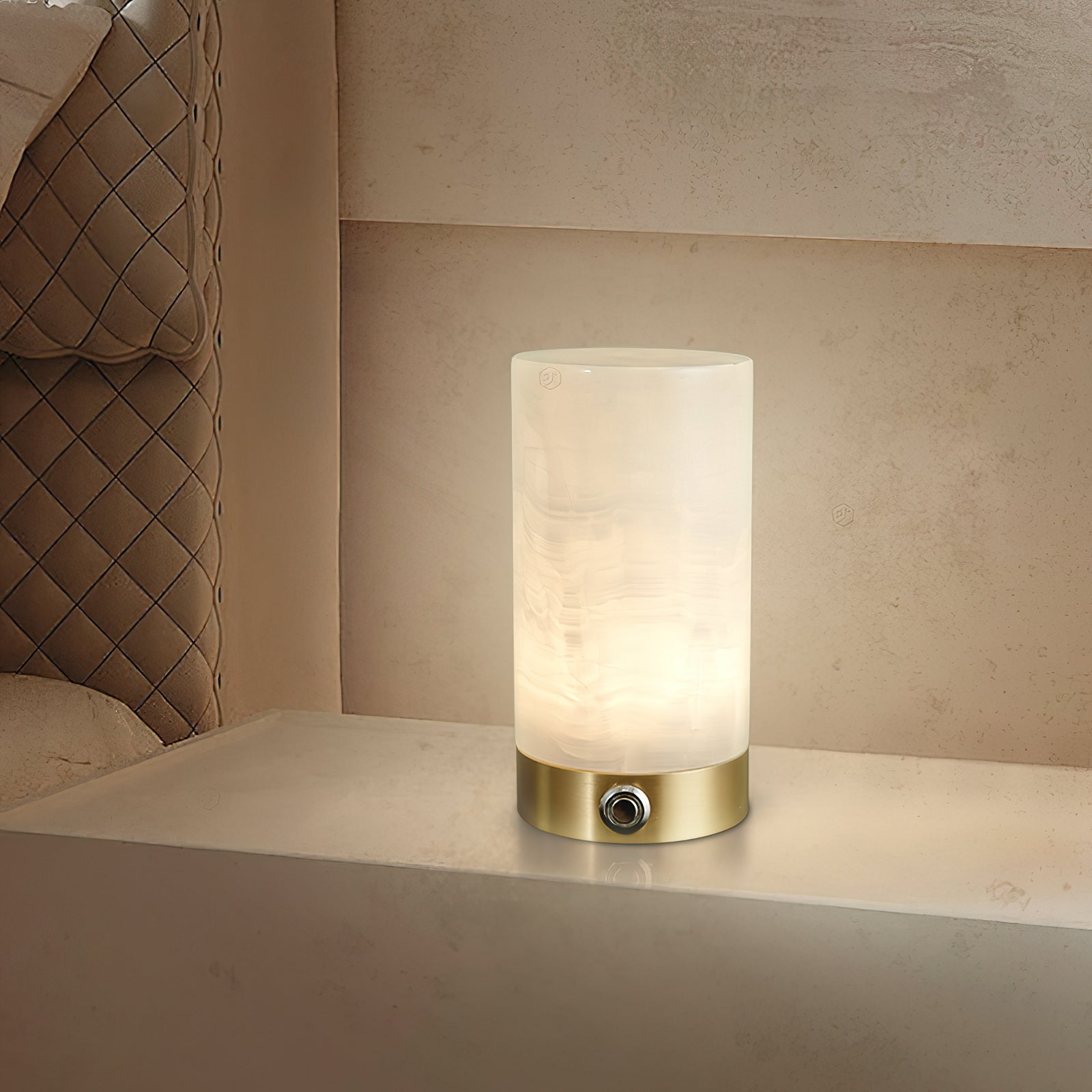 Totem Alabaster Table Lamp (built-in battery) - Lamp Copper