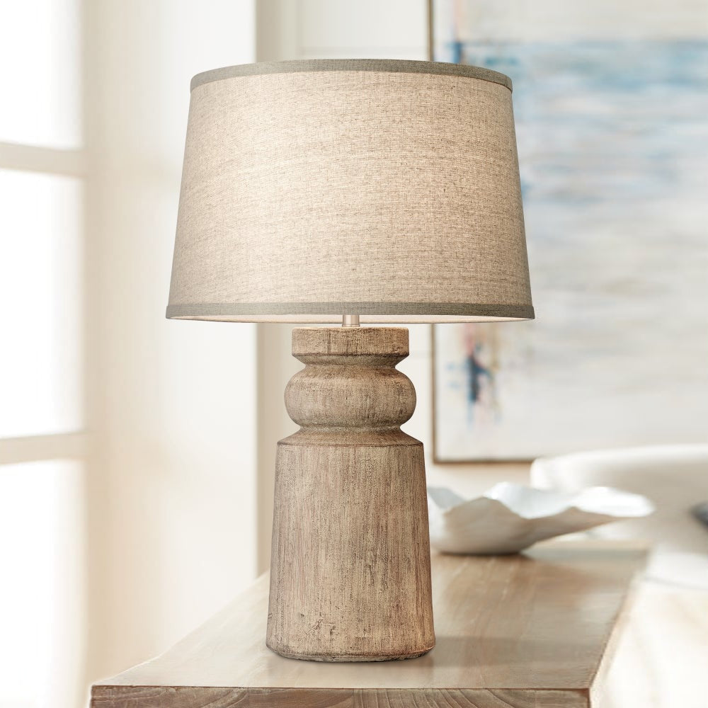 Totem Natural Wood Table Lamp - Lamp Copper