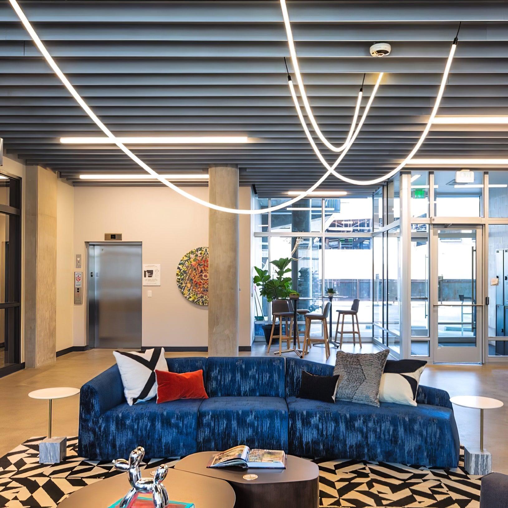 Solara Pendant Lamp Flexible Curve Silicone Brass - Letslighting