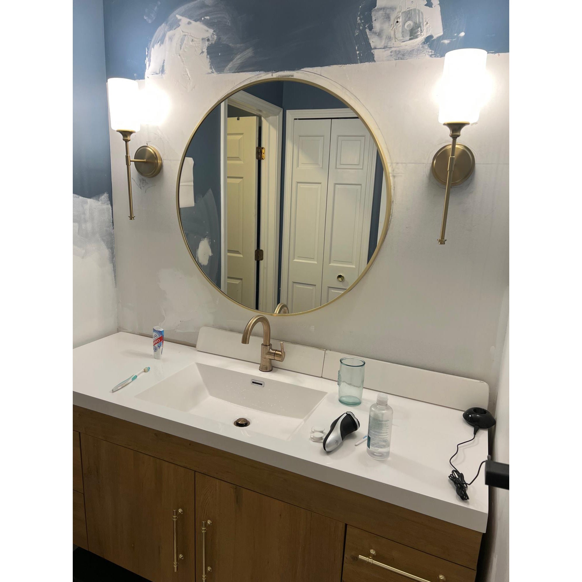 Tracie Vintage Industrial Brass Glass Wall Lamp - Lamp Copper