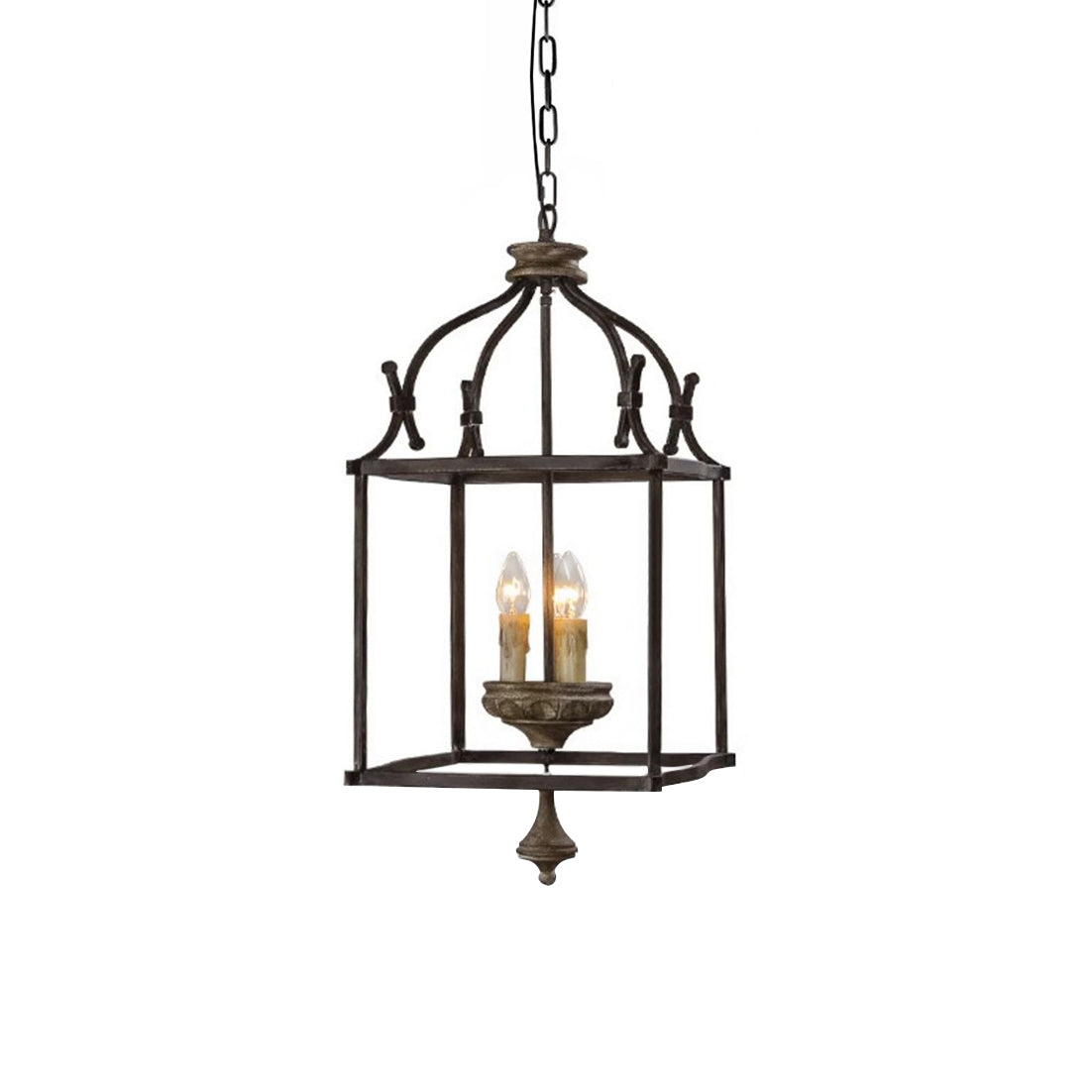 Alirora Traditional Birdcage Hand-carved wooden Chandelier - Lamp Copper