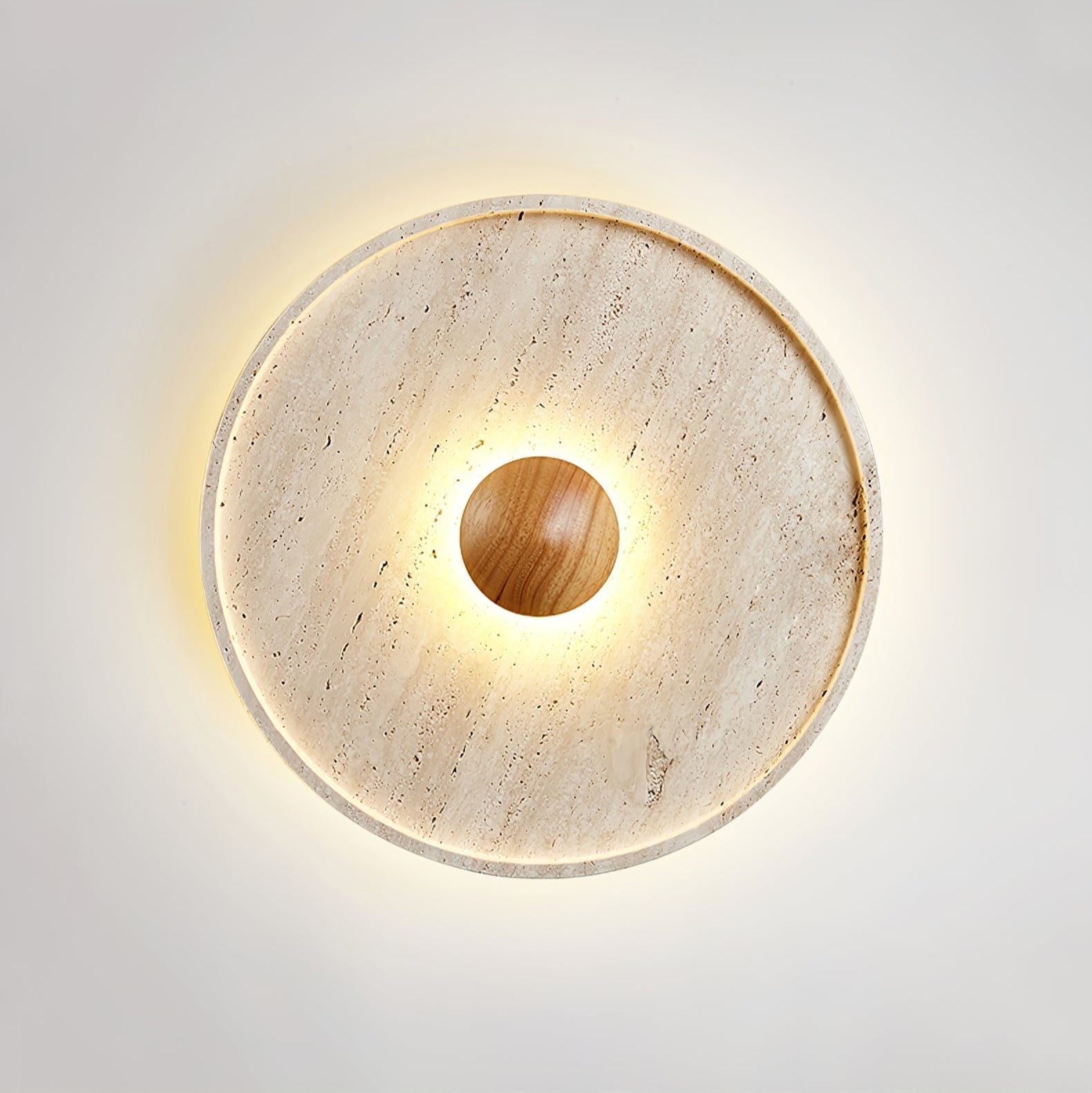 Lumiround Disc Inset Travertine Ceiling Light - Neutralighting