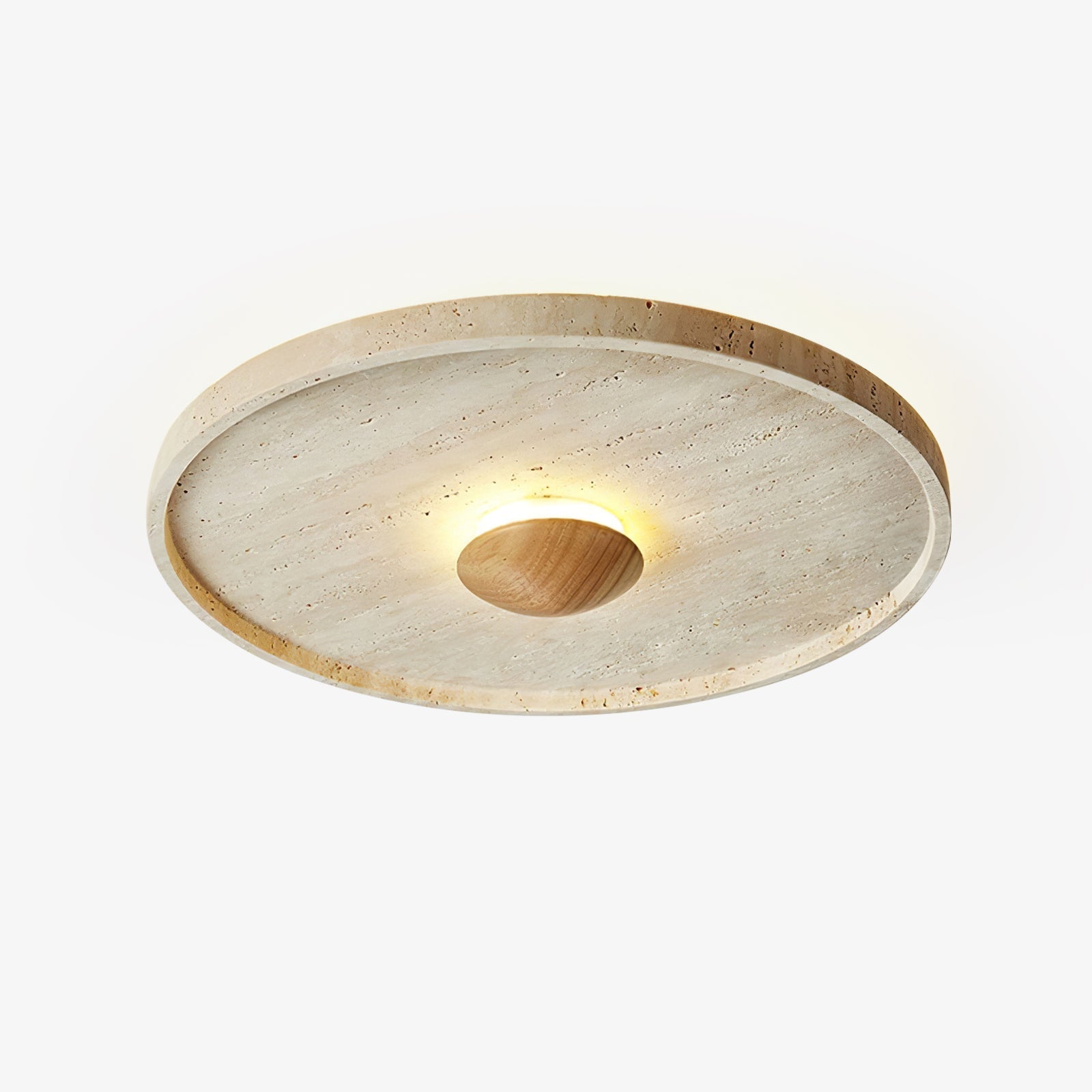 Lumiround Disc Inset Travertine Ceiling Light - Neutralighting