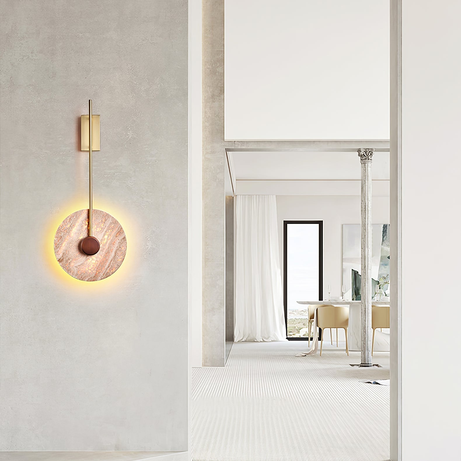 Visolia Travertine Wall Light - Neutralighting