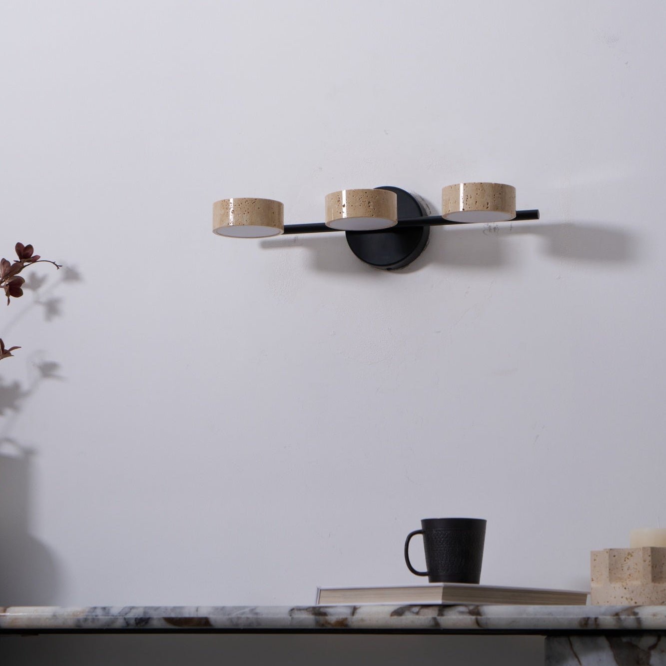 Ceshair Wall Light Multi Head Travertine Vanity Light - Neutralighting