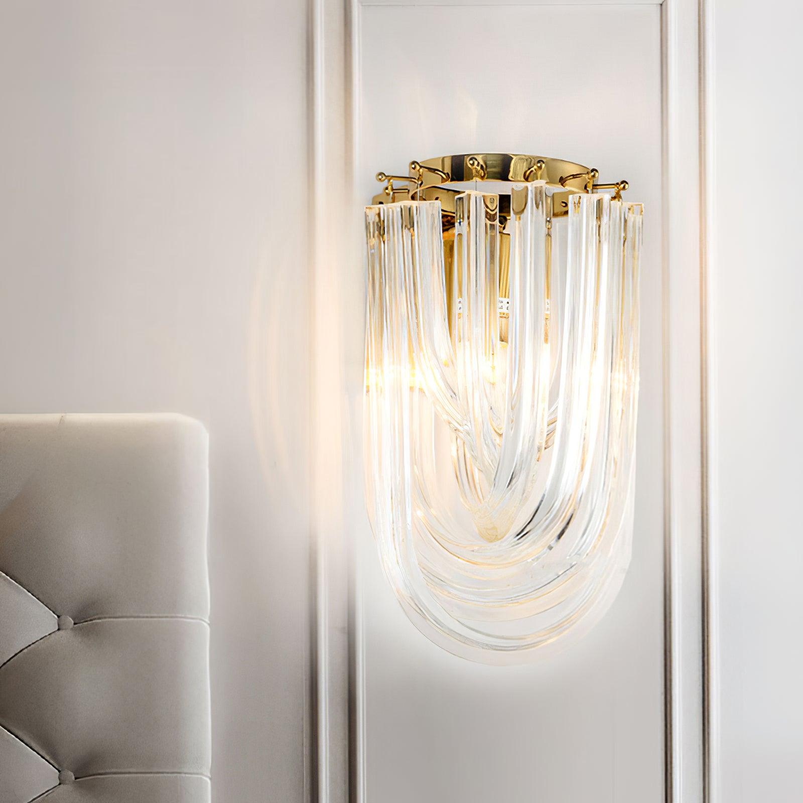 Aurora Wall Lamp Trevi Murano Glass Gold Modern Luxury - Neutralighting