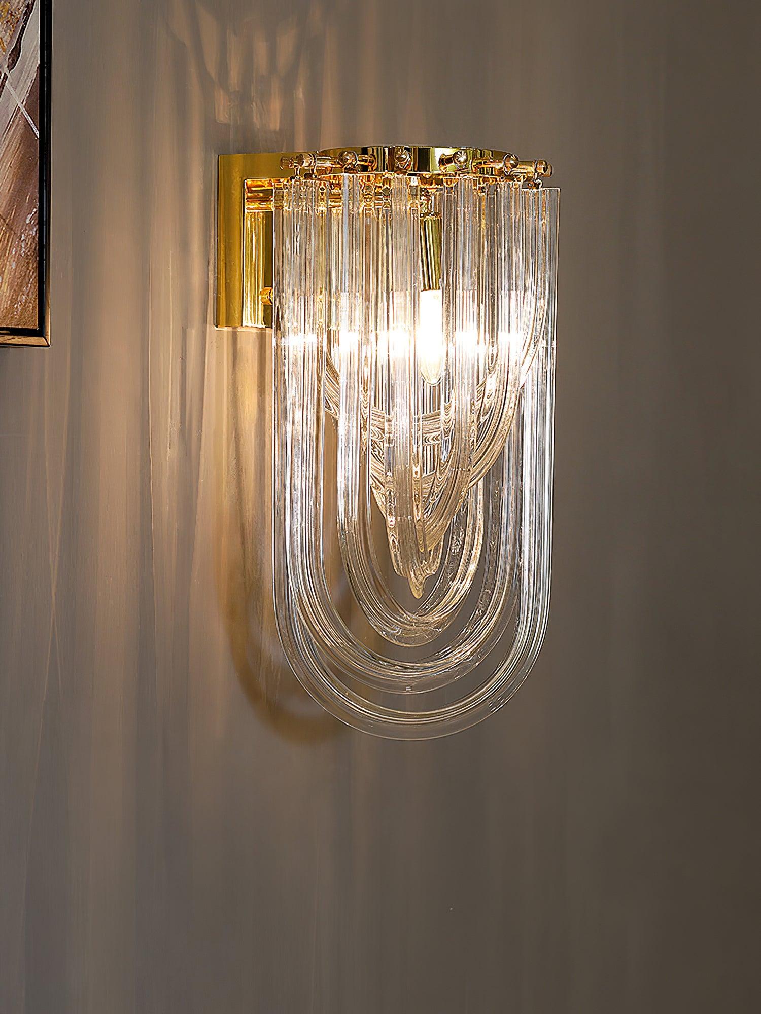Aurora Wall Lamp Trevi Murano Glass Gold Modern Luxury - Neutralighting