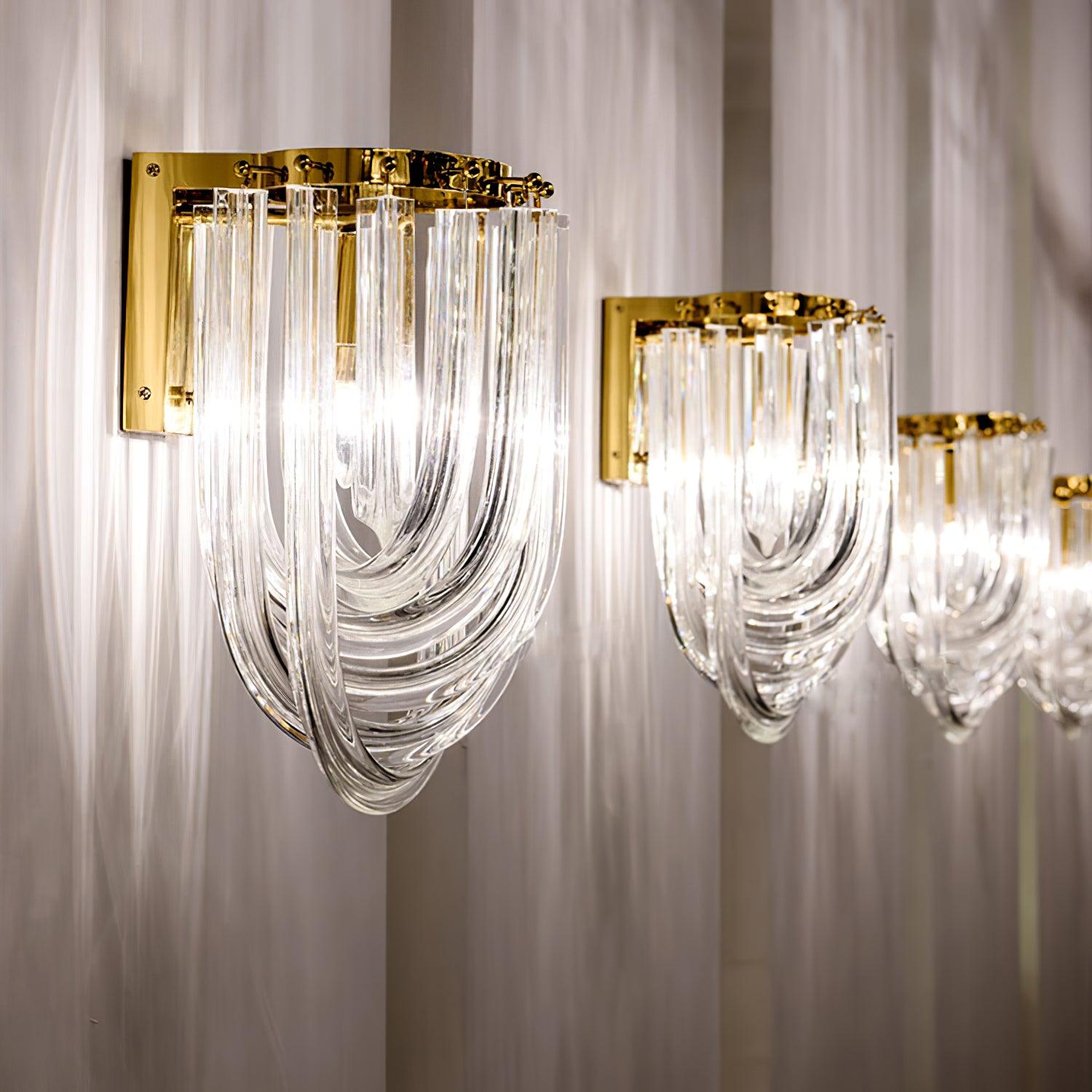 Aurora Wall Lamp Trevi Murano Glass Gold Modern Luxury - Neutralighting