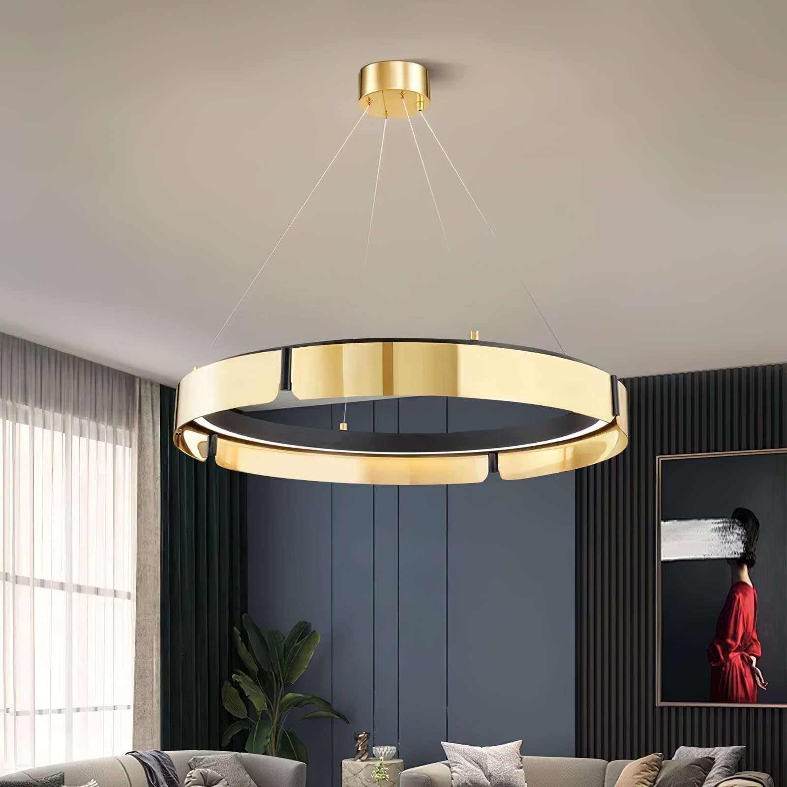Alraeion Modern Minimalist Metal Chandelier - Lamp Copper