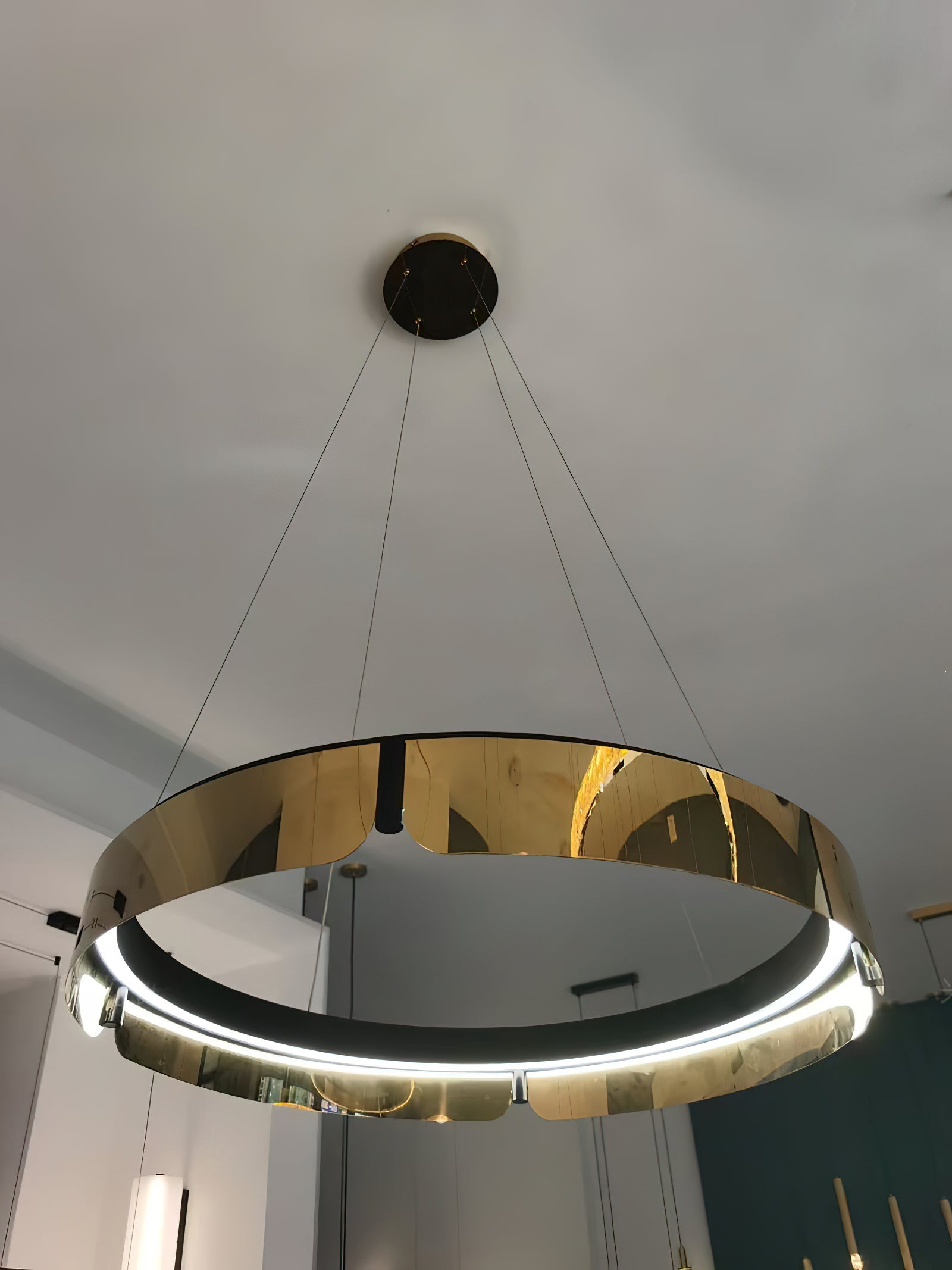 Alraeion Modern Minimalist Metal Chandelier - Lamp Copper