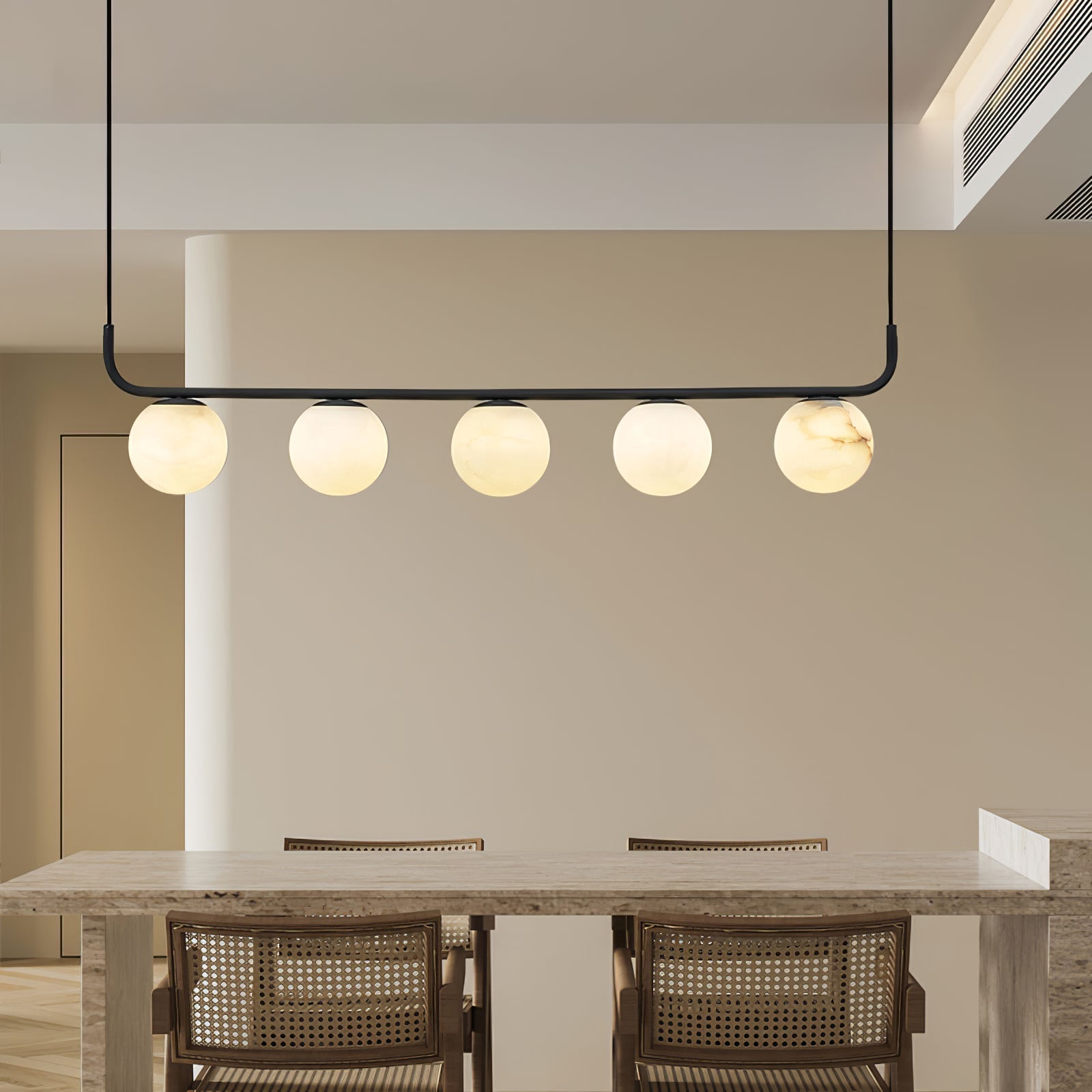 Eloryra Modern Minimalist Suspension Alabaster Pendant Lamp - Lamp Copper