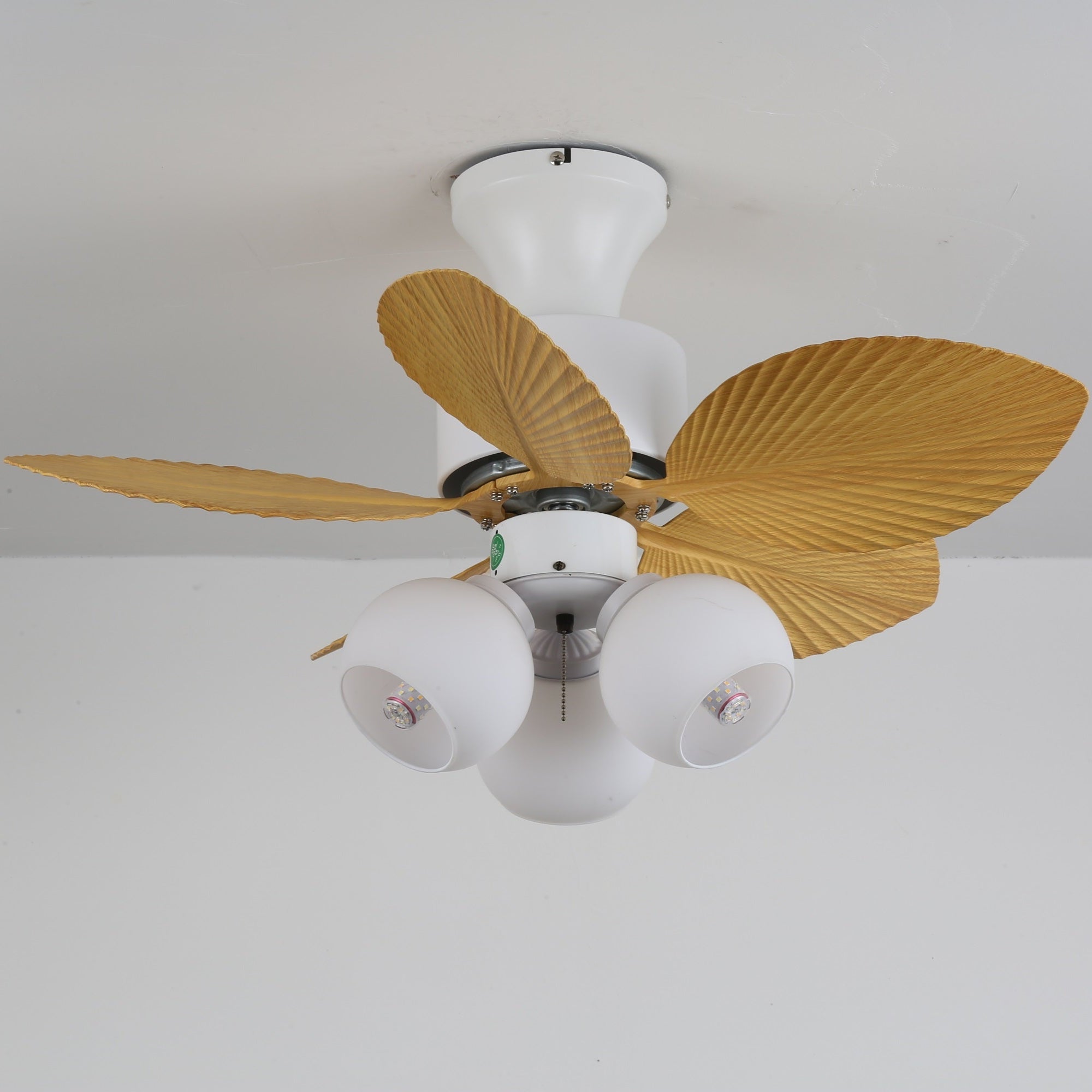 Ventilatore da soffitto con luce Marvella in legno vintage