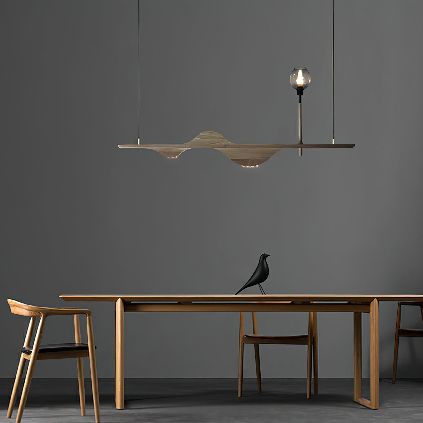 Cushais Wave Wood Pendant Light - Blowlighting