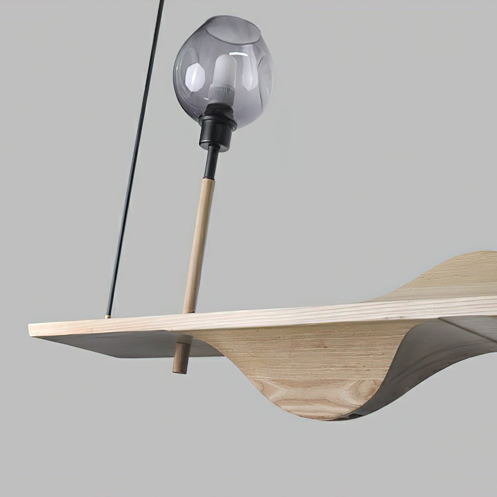 Cushais Wave Wood Pendant Light - Blowlighting