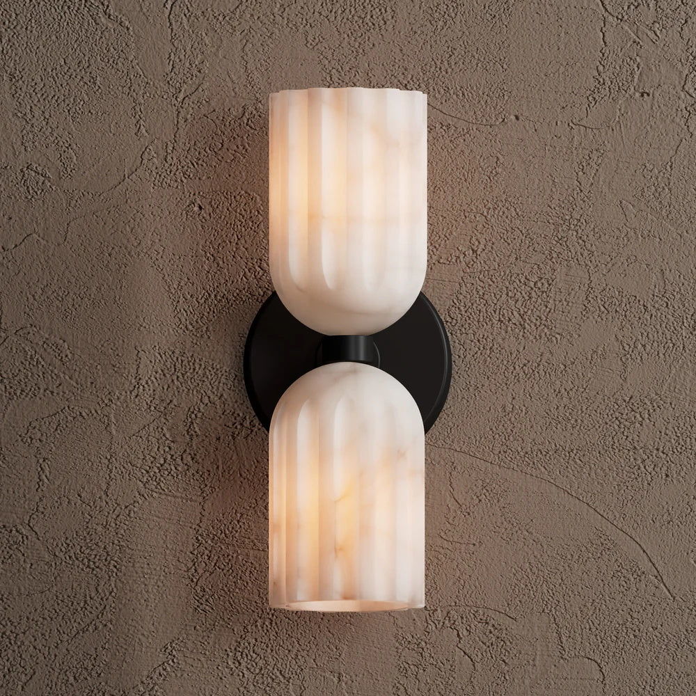 Uraeeth Modern Minimalist Double Brass Alabaster Wall Lamp - Lamp Copper