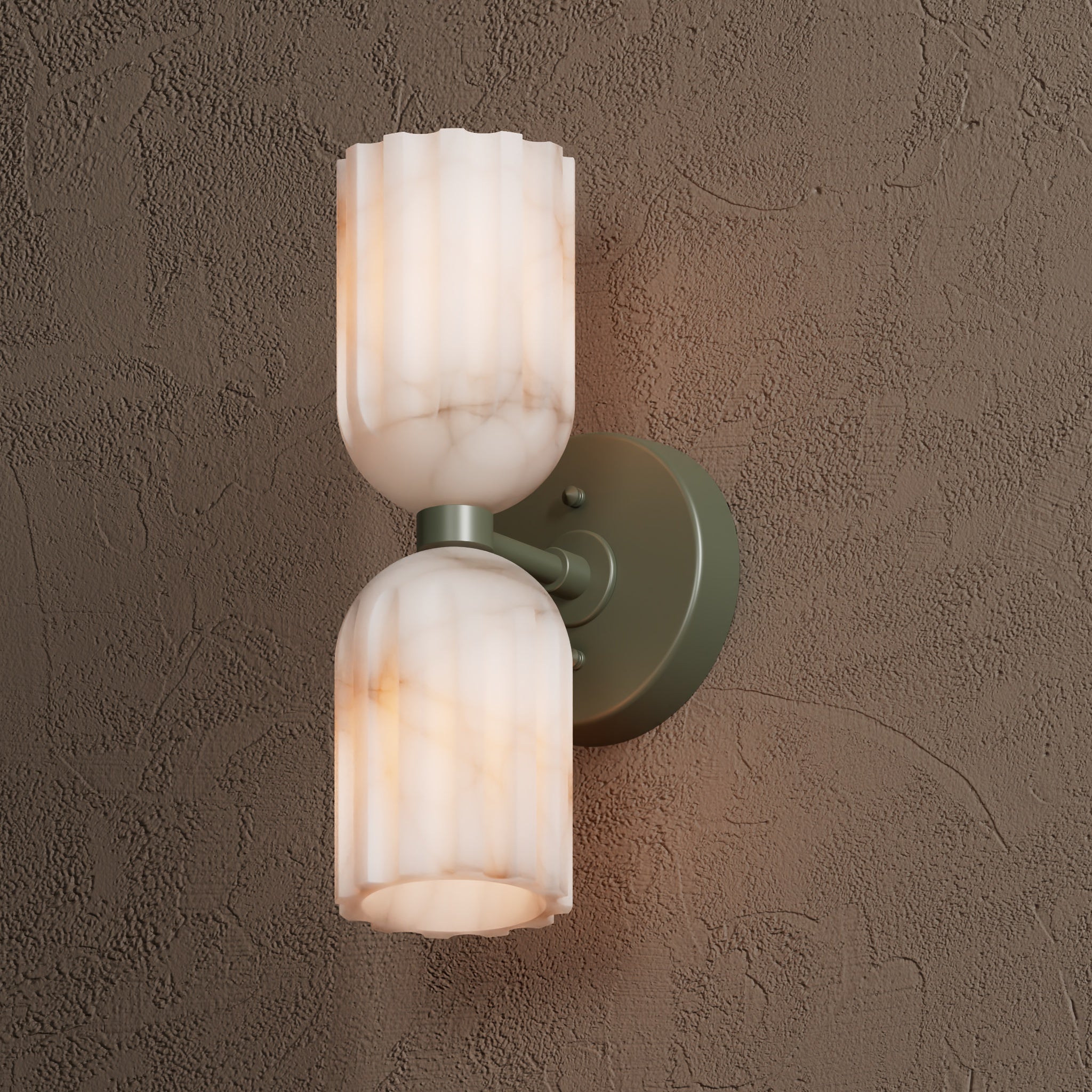 Uraeeth Modern Minimalist Double Brass Alabaster Wall Lamp - Lamp Copper