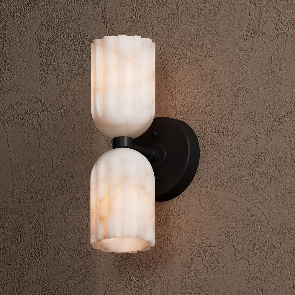 Uraeeth Modern Minimalist Double Brass Alabaster Wall Lamp - Lamp Copper