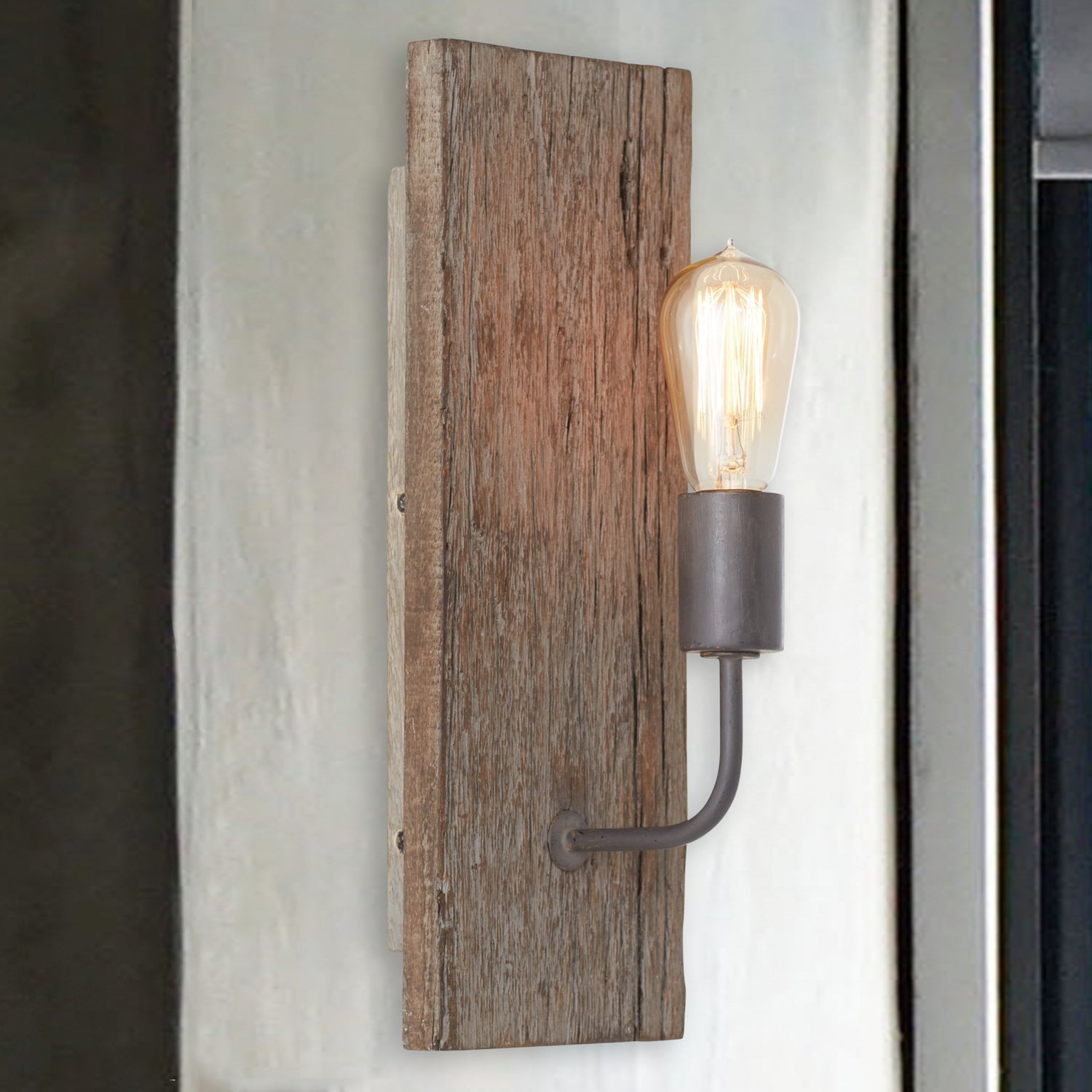 Ovenaris Vintage Industrial Wooden Metal Wall Lamp - Lamp Copper