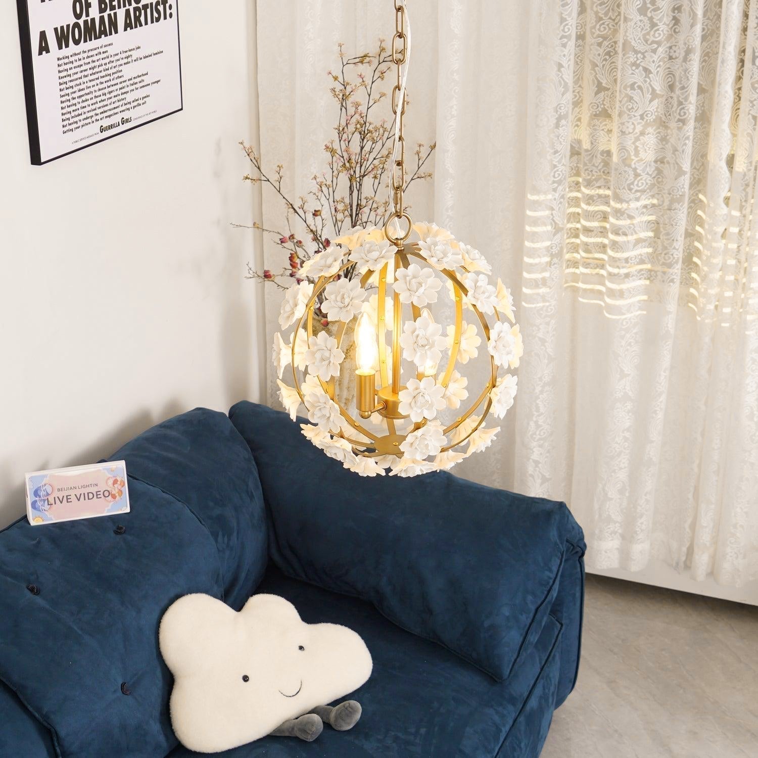 Syloran Postmodern Luxury Globe Ceramics Chandelier - Lamp Copper