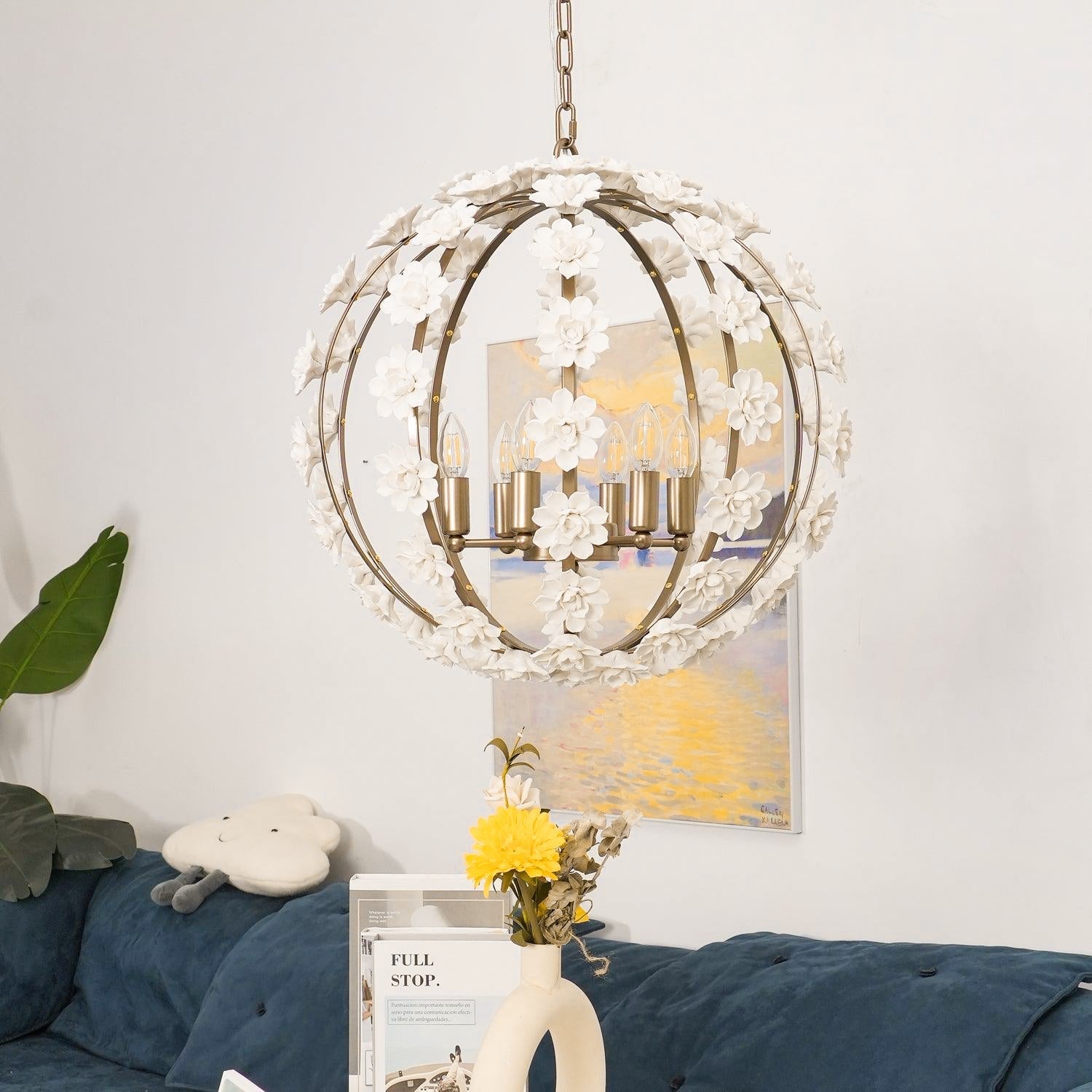 Syloran Postmodern Luxury Globe Ceramics Chandelier - Lamp Copper