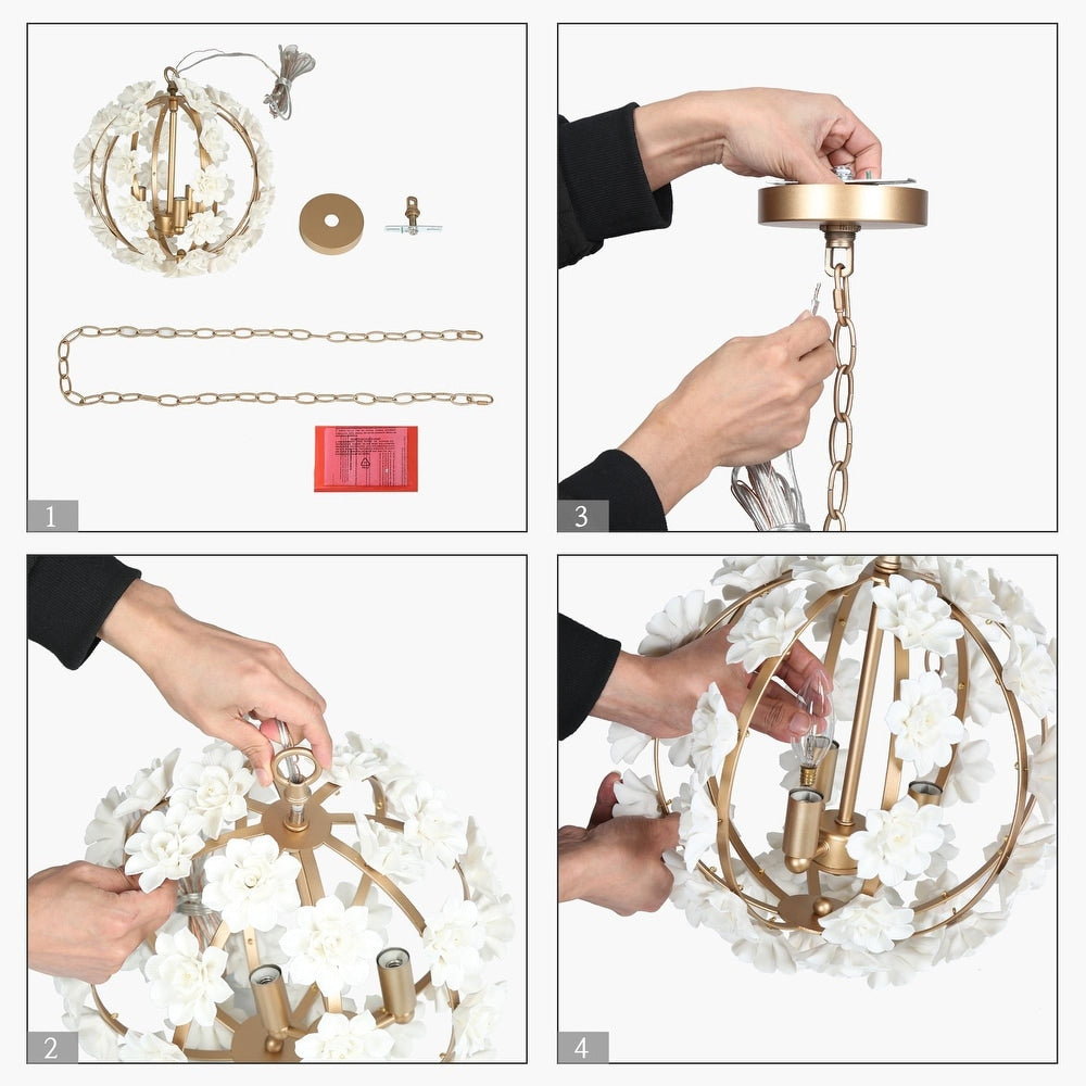Syloran Postmodern Luxury Globe Ceramics Chandelier - Lamp Copper