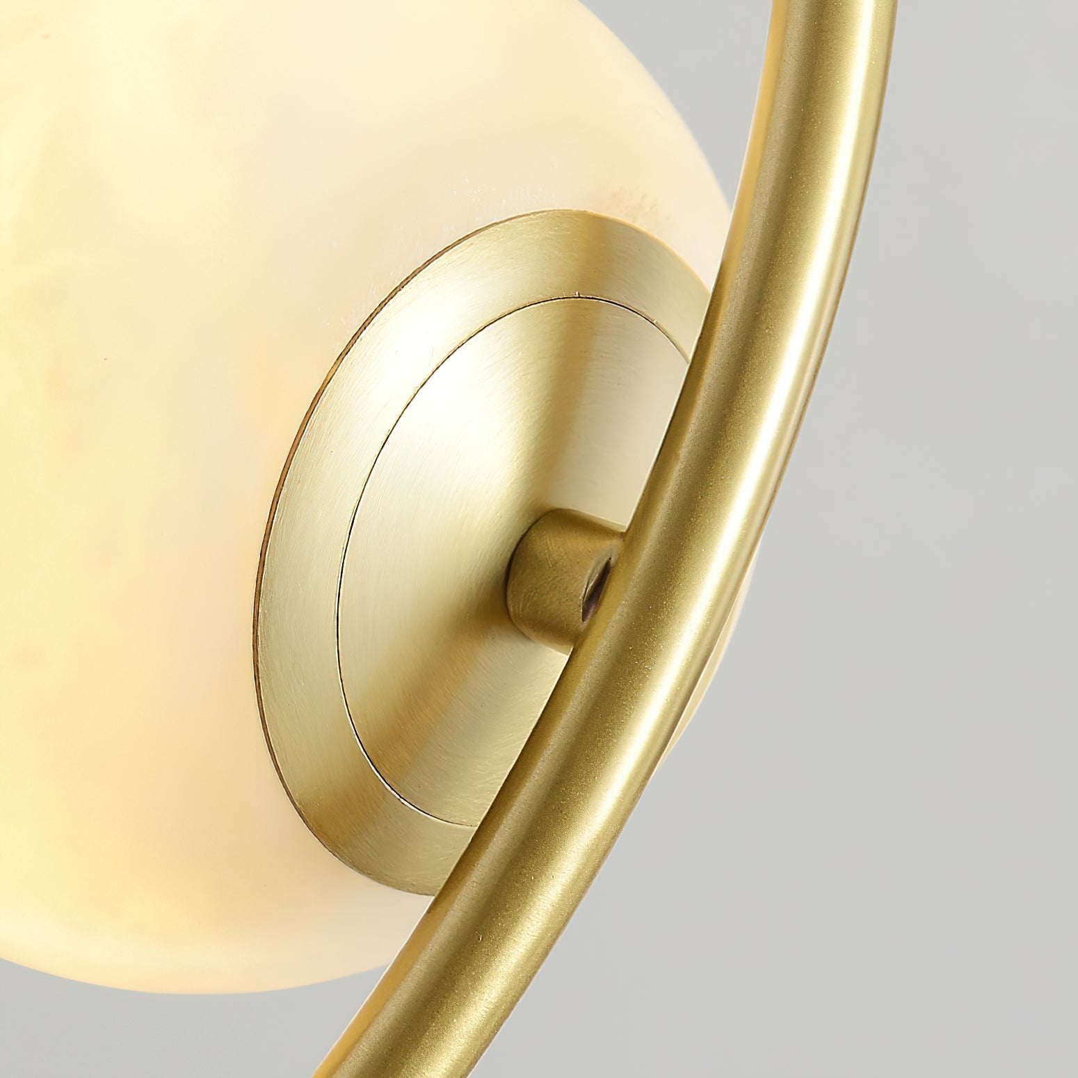 Civenan Modern Minimalist Curved Alabaster Pendant Lamp - Lamp Copper
