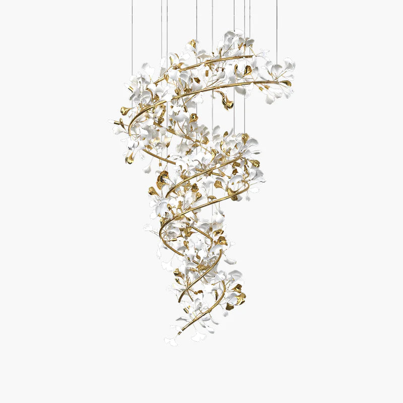 Olivia Design Bellissimo LED Lampade a Sospensione Spirale Ginkgo Biloba Metallo Ceramico  Soggiorno/Camera da Letto