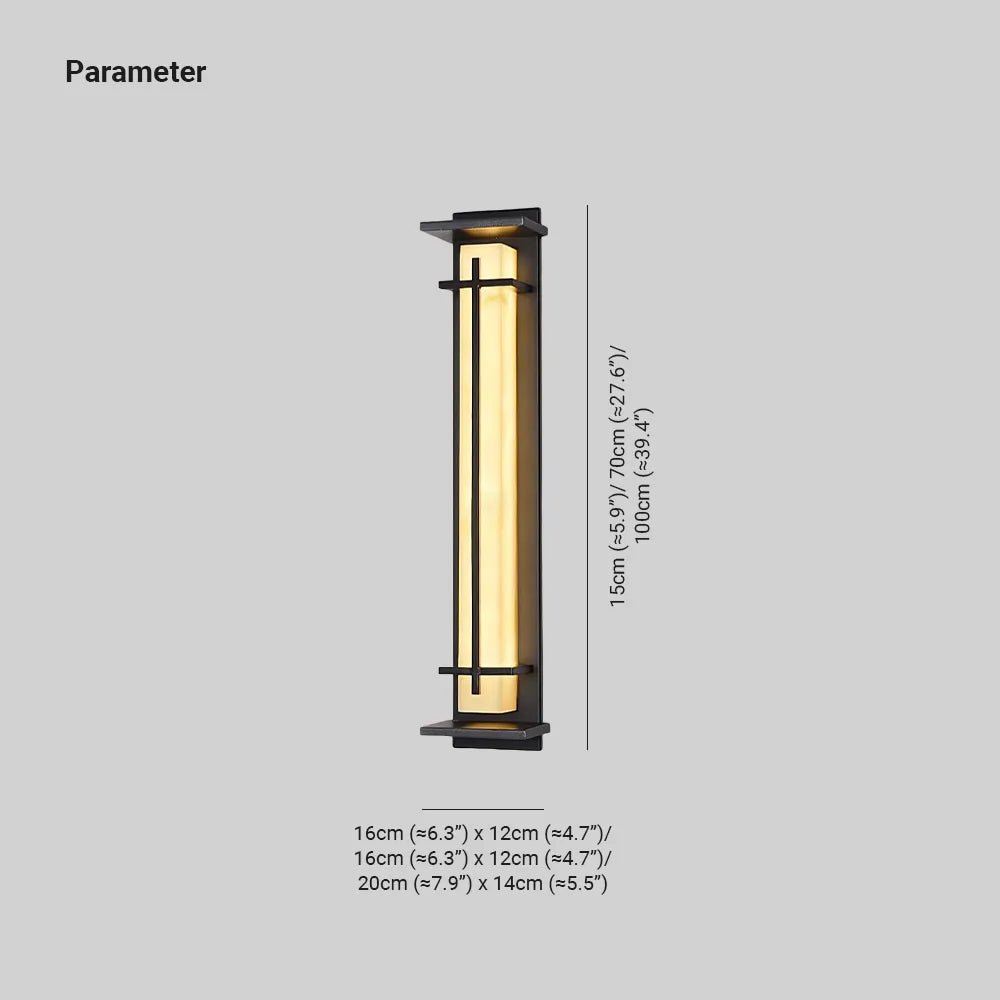 Ray Square Outdoor Wall Light Imitation Alabaster Waterproof - Neutralighting