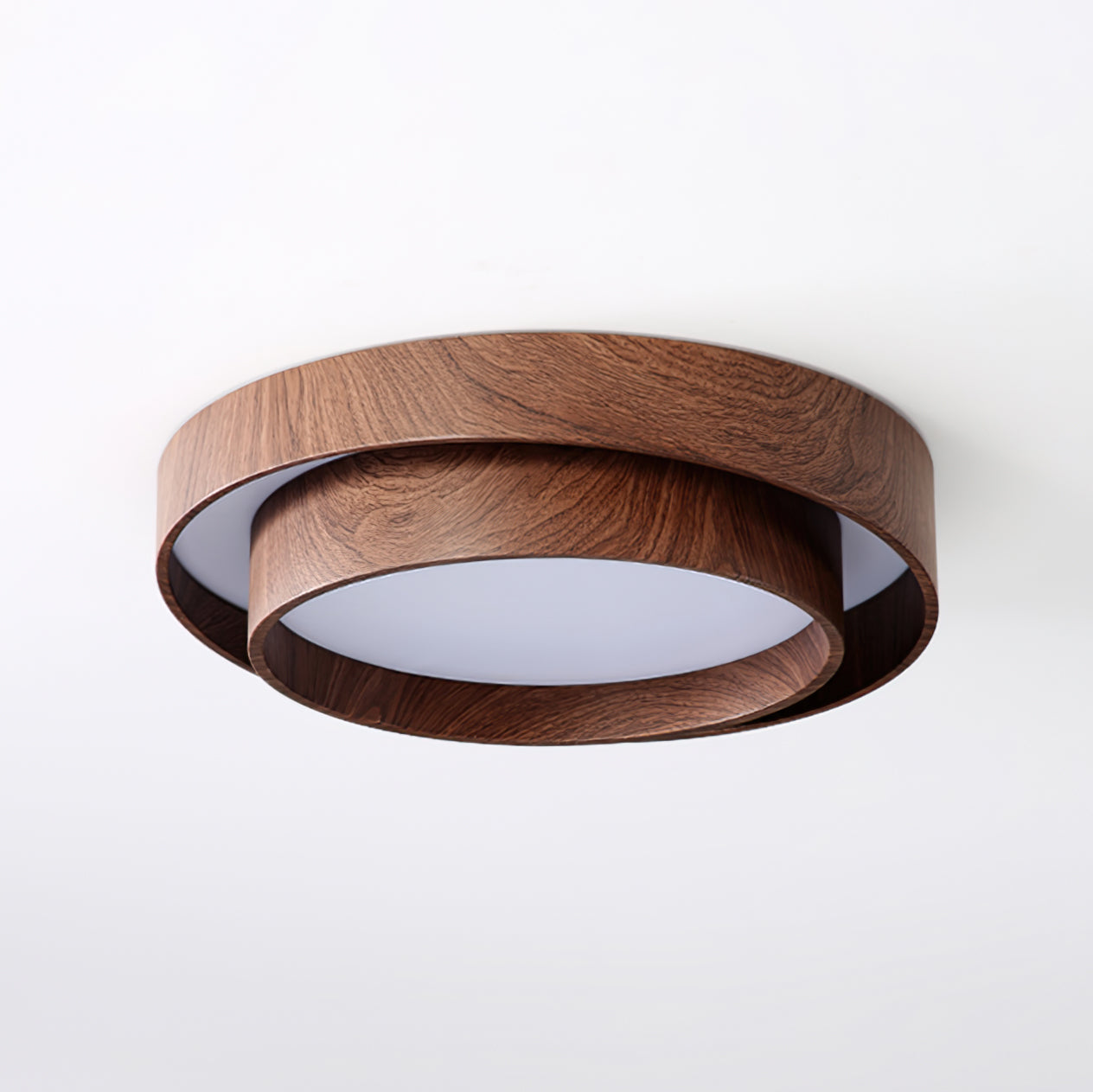 Muto Lampada da Soffitto a Doppio Anello Colore Noce