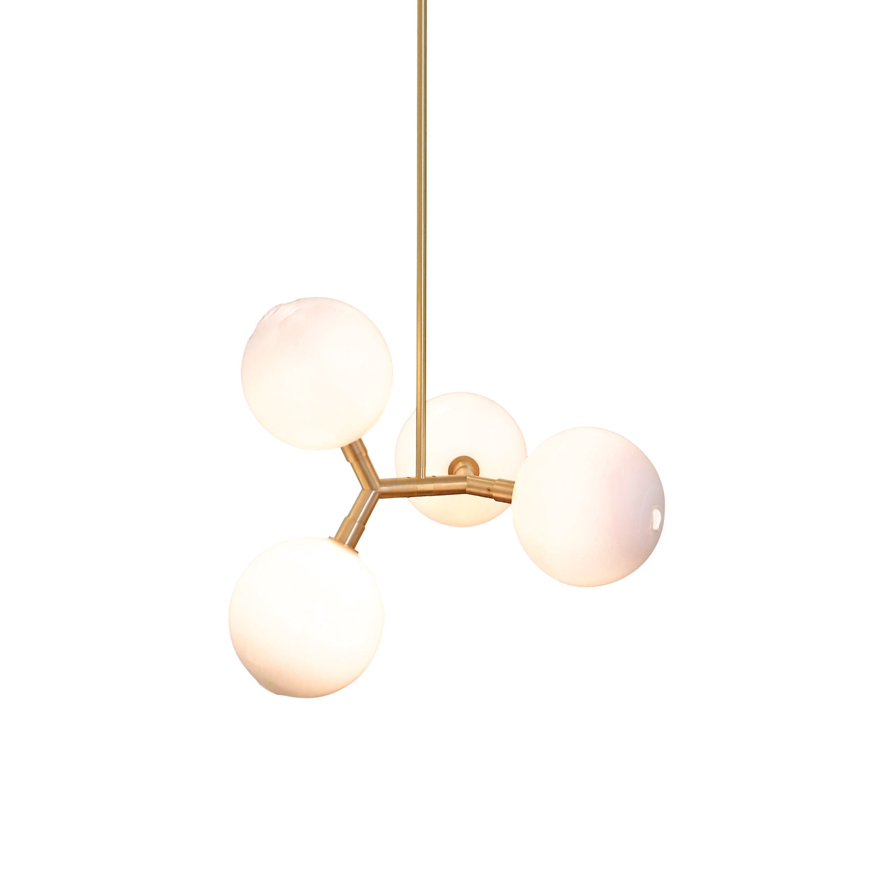 Irina Modern Minimalist Brass Glass Pendant Lamp - Lamp Copper